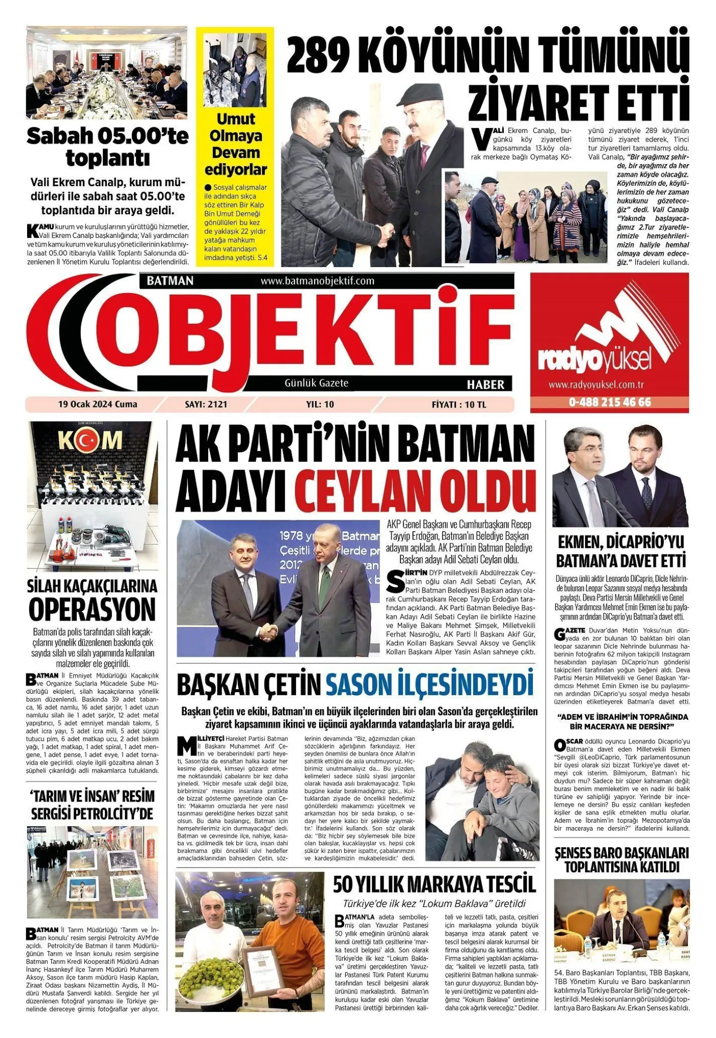 20.01.2024 tarihli sayı, 1. sayfa