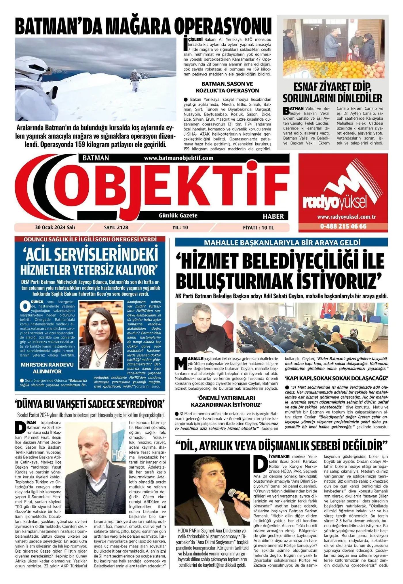 29.01.2024 tarihli sayı, 1. sayfa