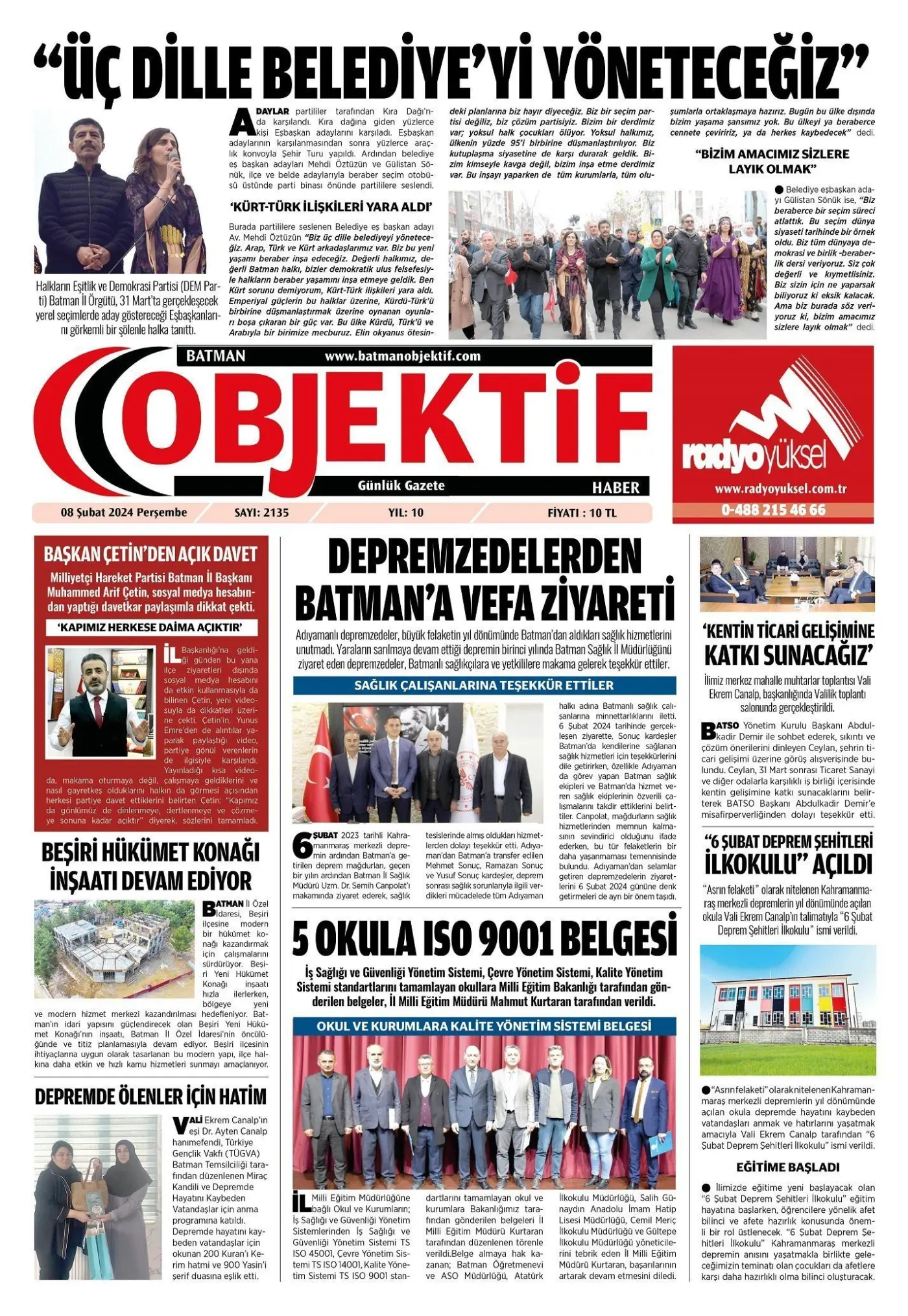 07.02.2024 tarihli sayı, 1. sayfa