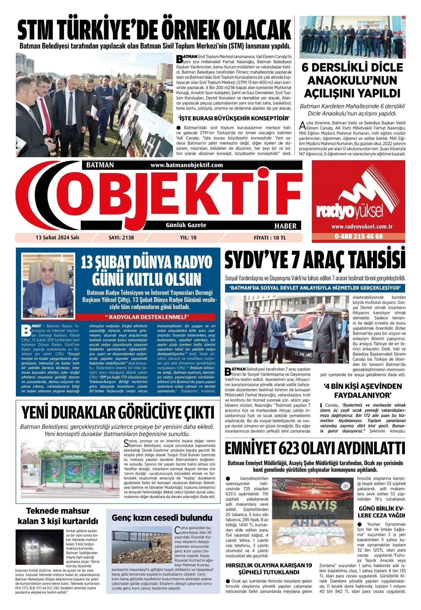 13.02.2024 tarihli sayı, 1. sayfa