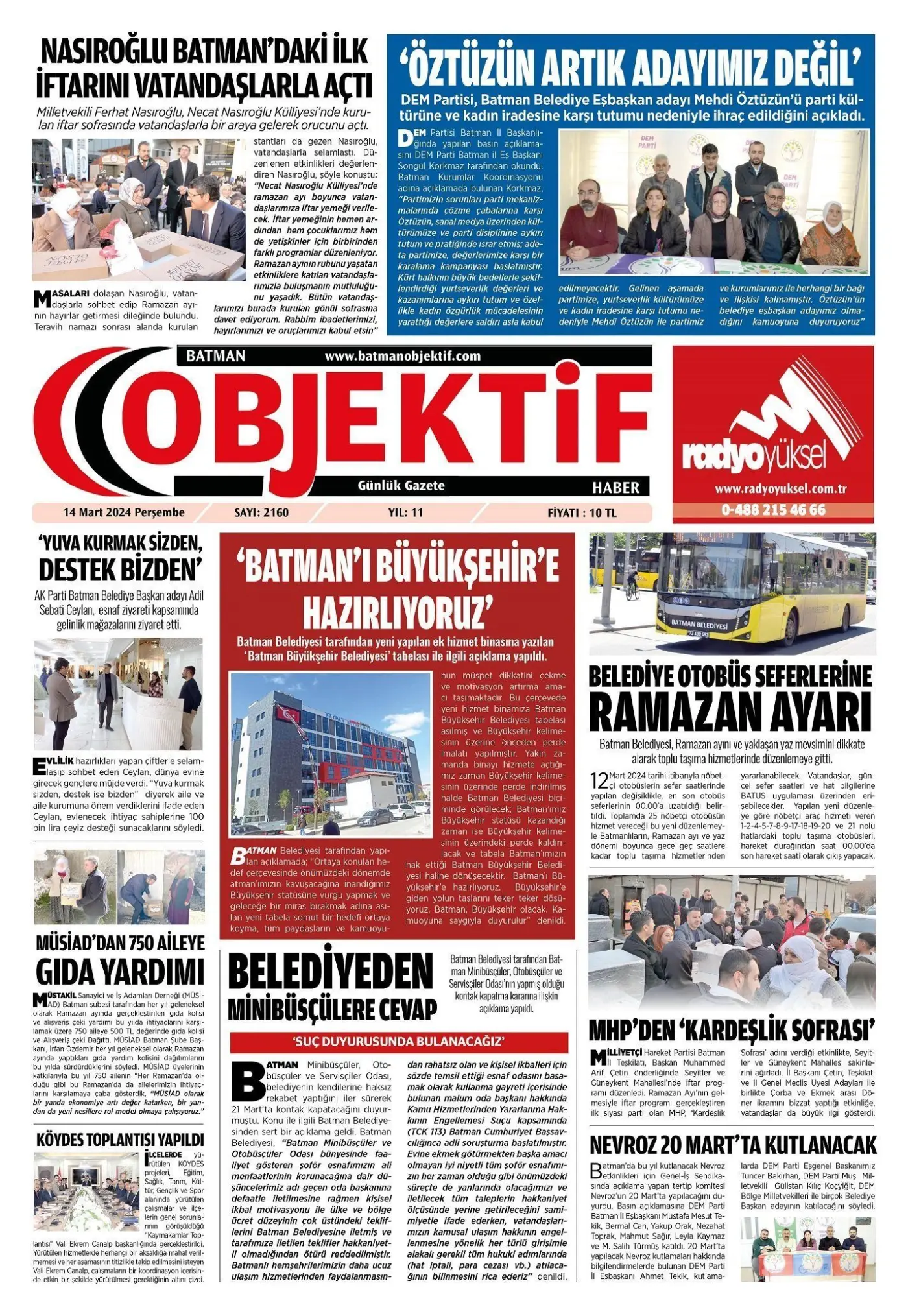 13.03.2024 tarihli sayı, 1. sayfa