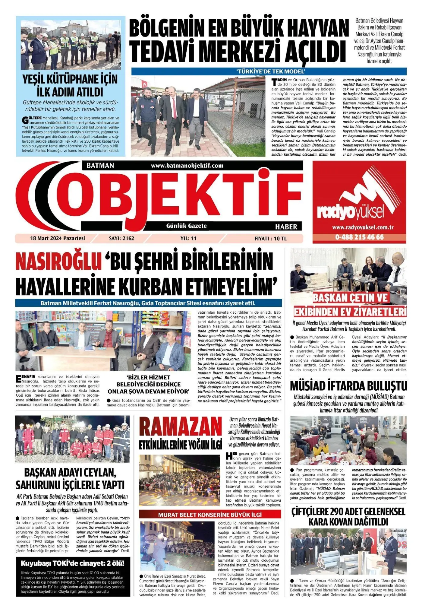 18.03.2024 tarihli sayı, 1. sayfa