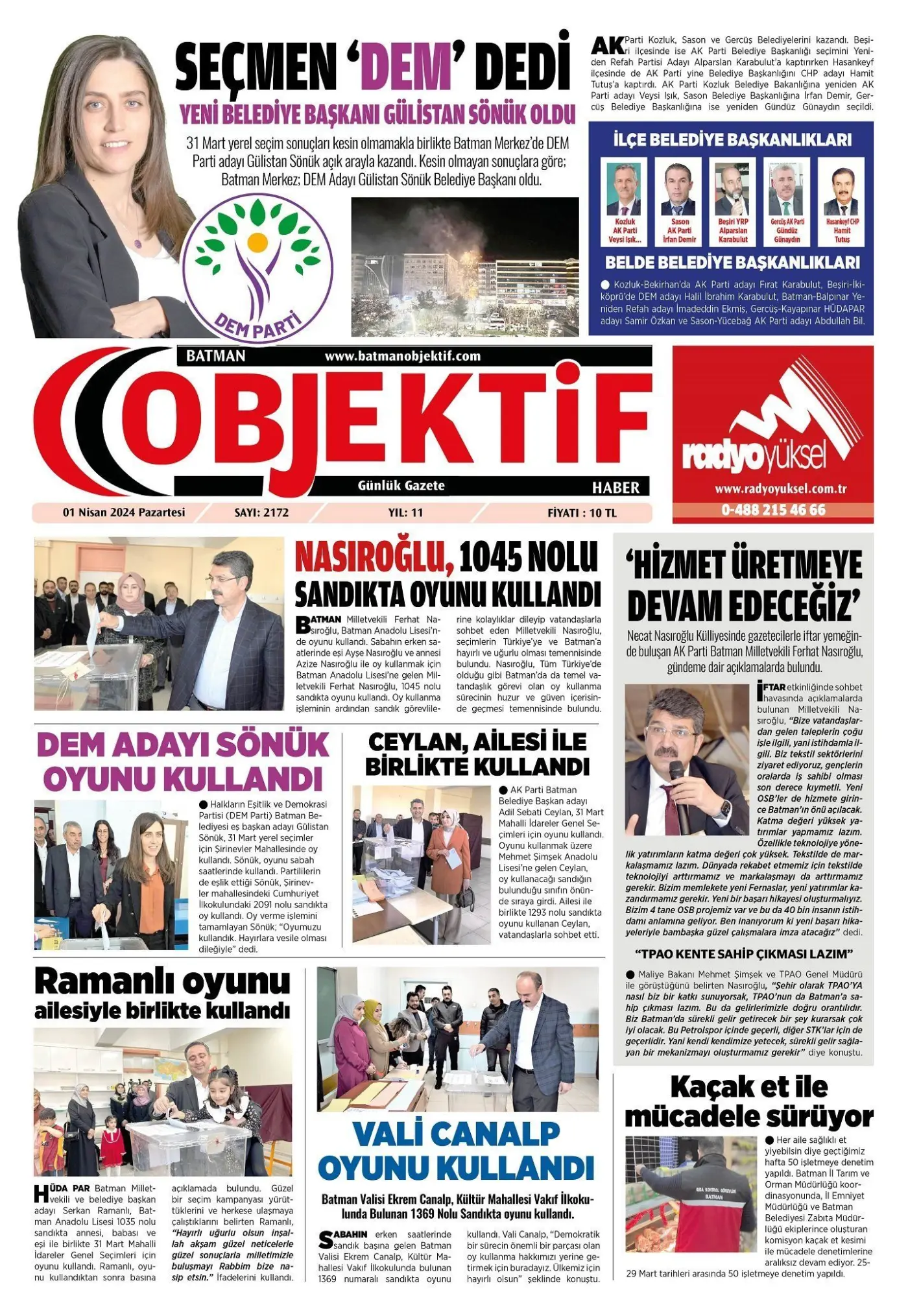01.04.2024 tarihli sayı, 1. sayfa