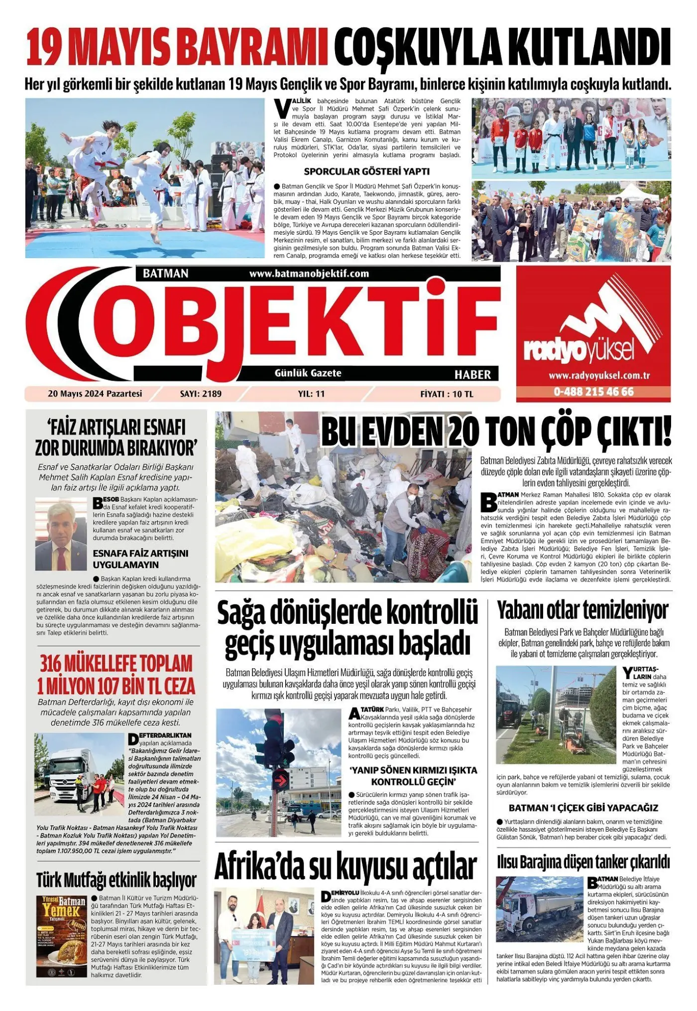 20.05.2024 tarihli sayı, 1. sayfa