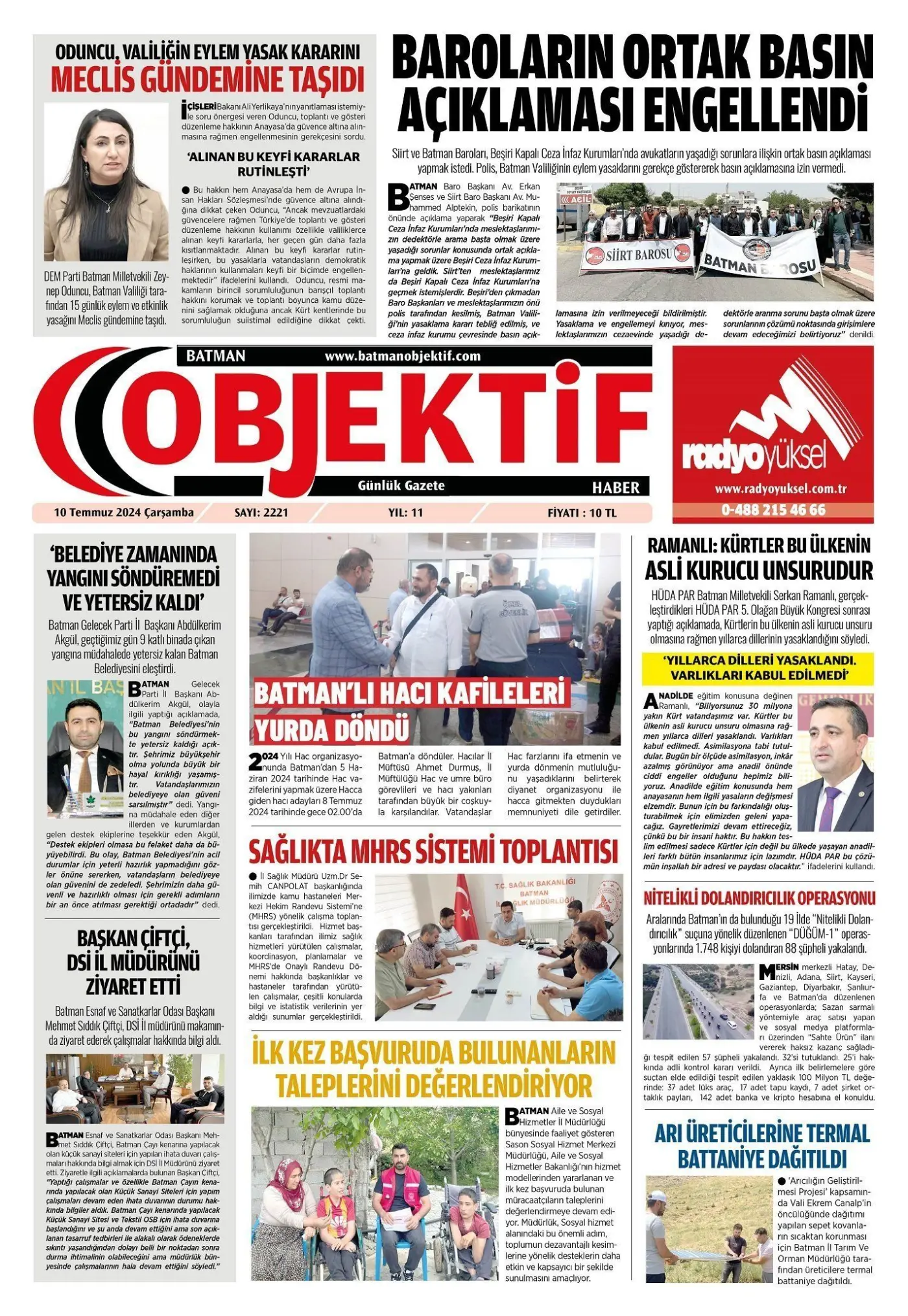 10.07.2024 tarihli sayı, 1. sayfa