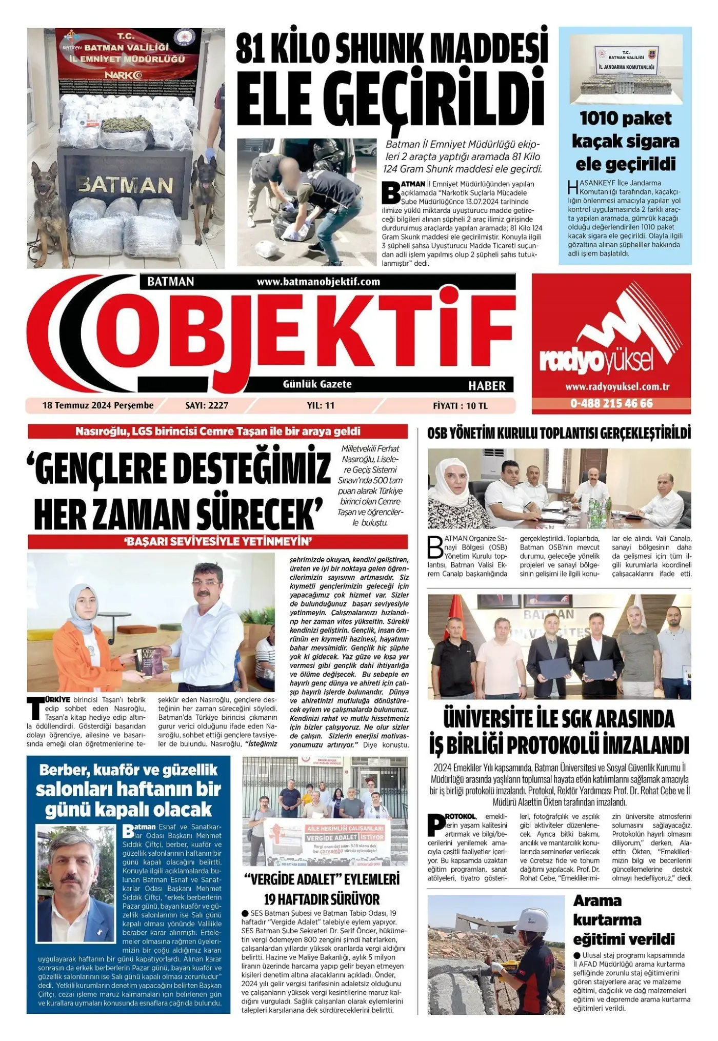 17.07.2024 tarihli sayı, 1. sayfa