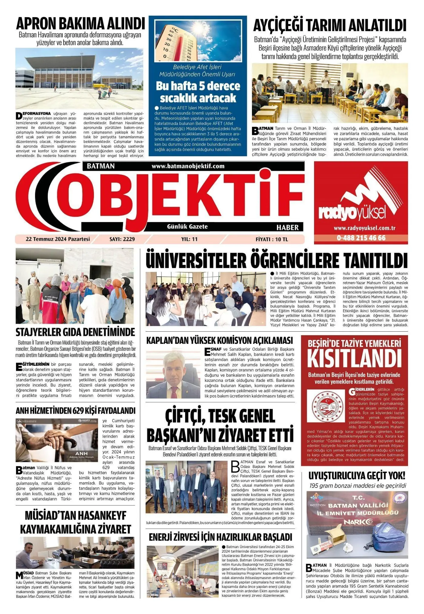 21.07.2024 tarihli sayı, 1. sayfa