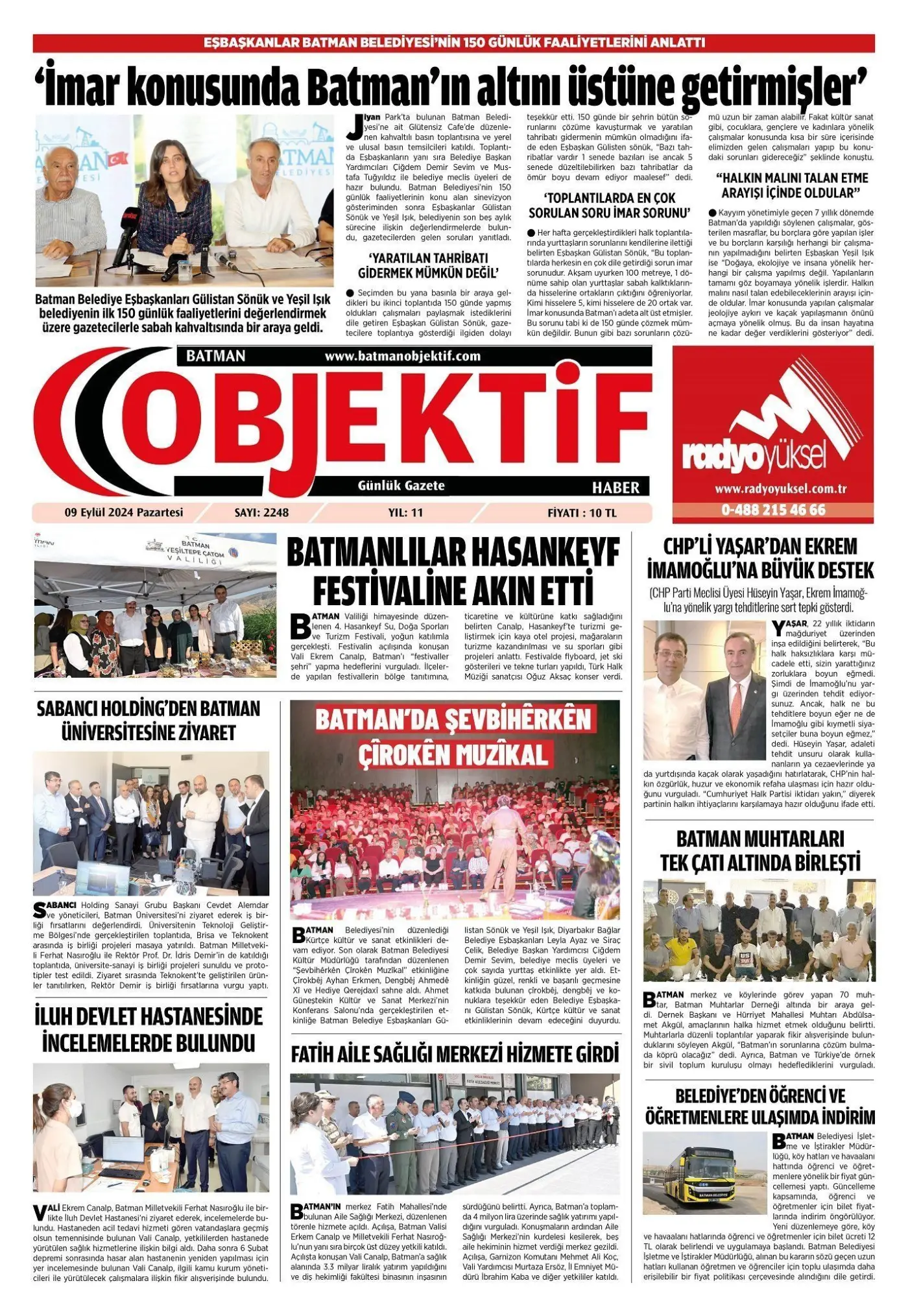 09.09.2024 tarihli sayı, 1. sayfa