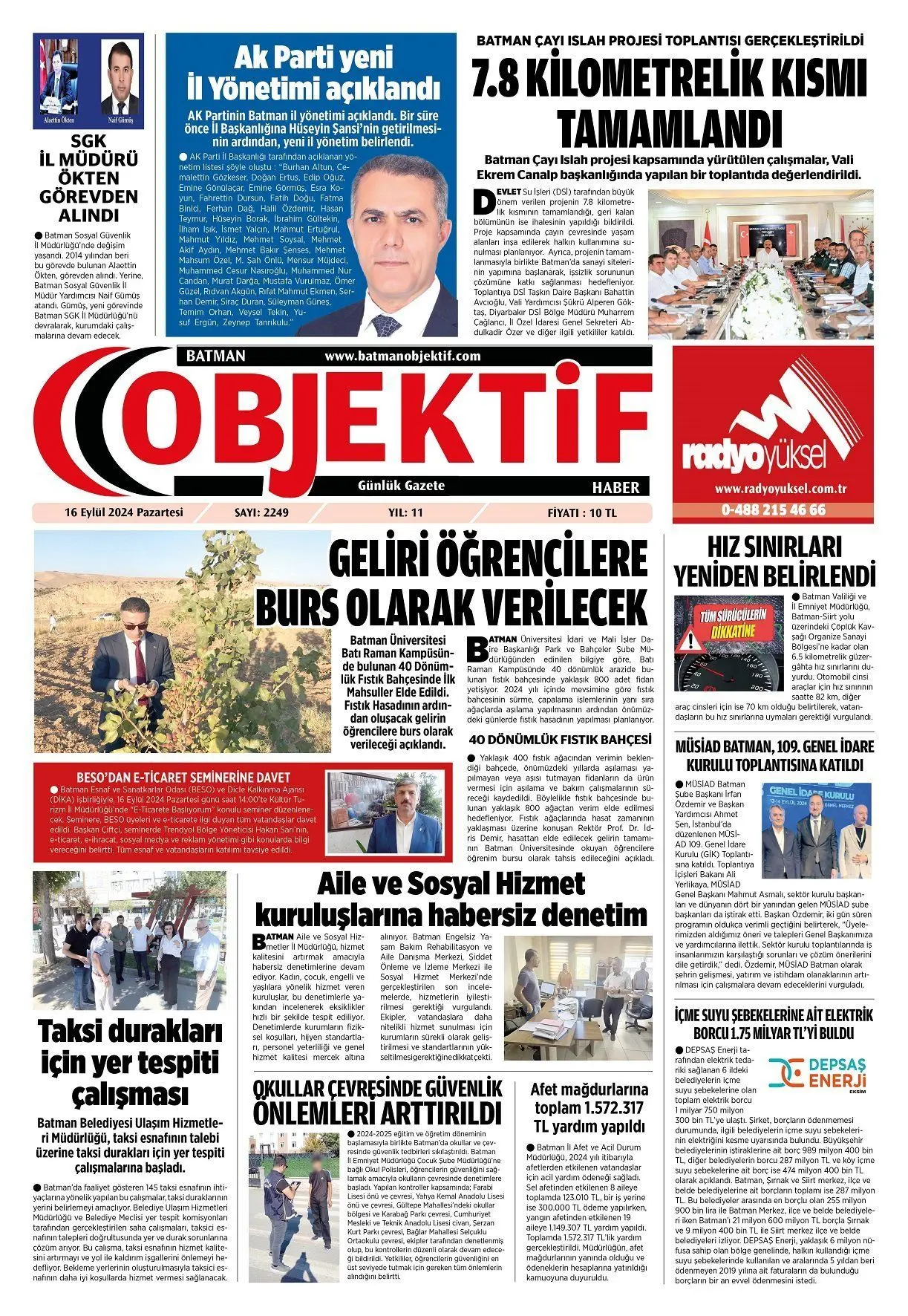 15.09.2024 tarihli sayı, 1. sayfa