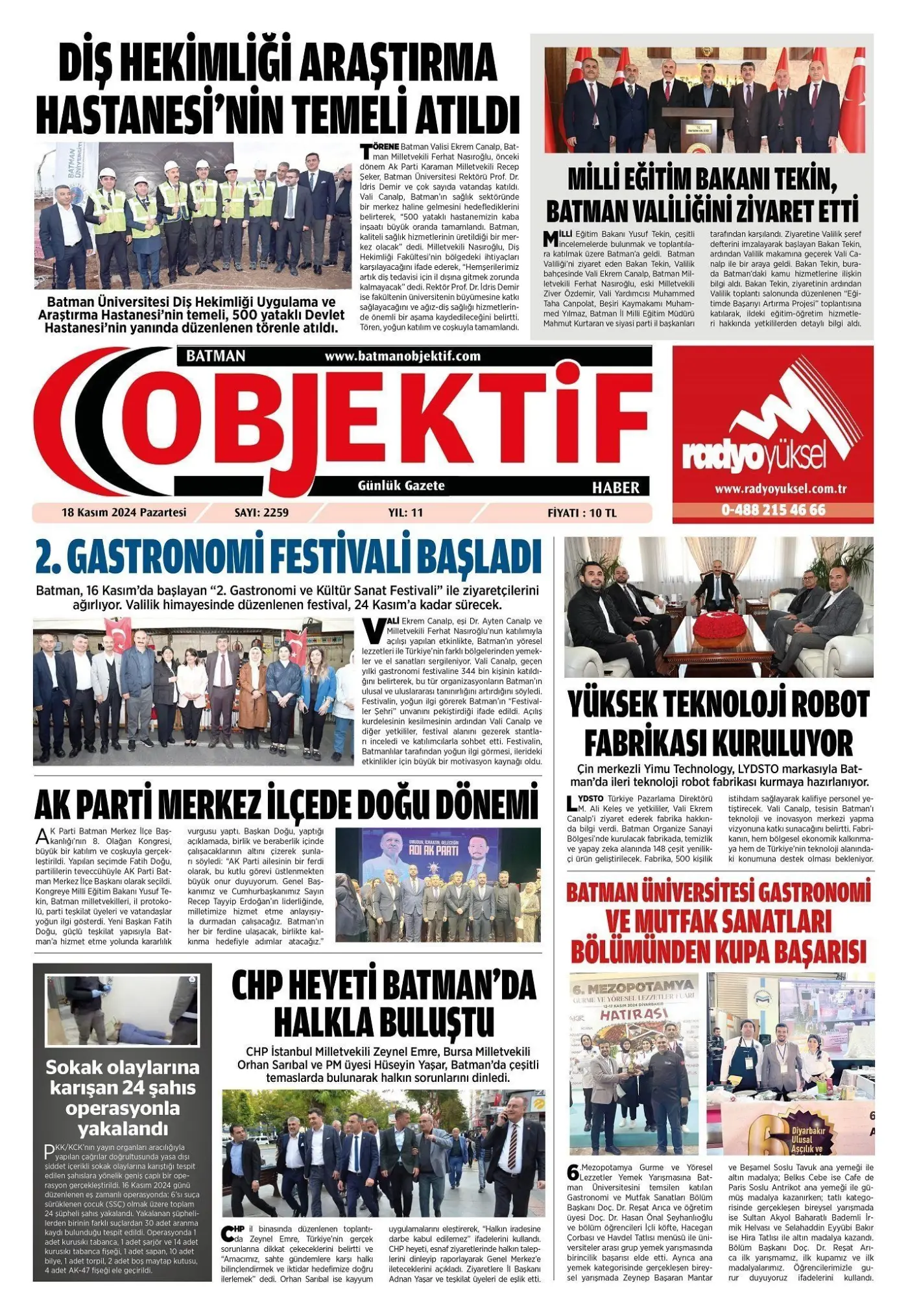 17.11.2024 tarihli sayı, 1. sayfa