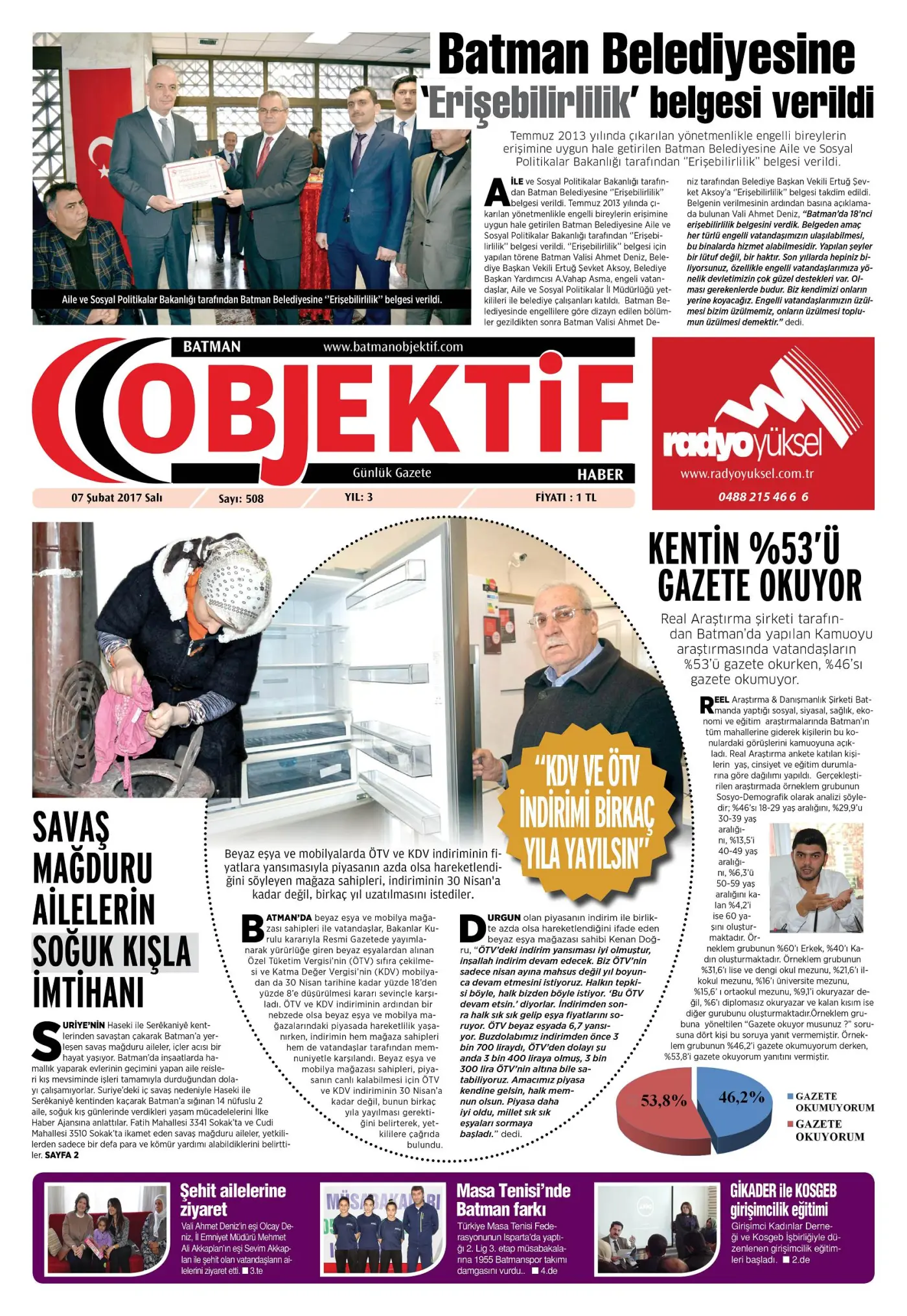 06.02.2017 tarihli sayı, 1. sayfa