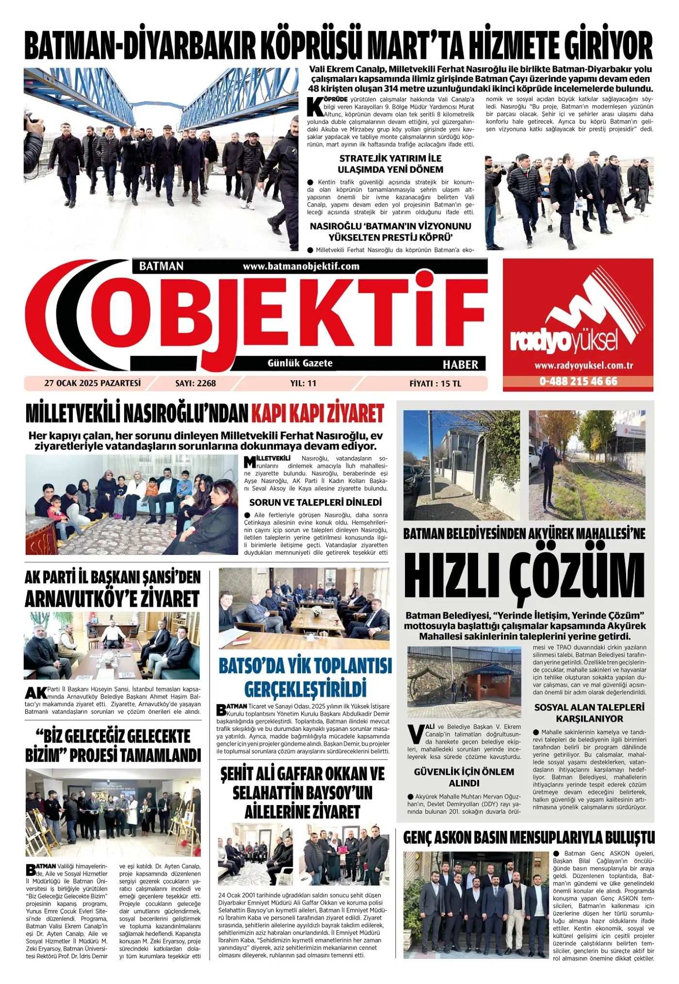 28.01.2025 tarihli sayı, 1. sayfa