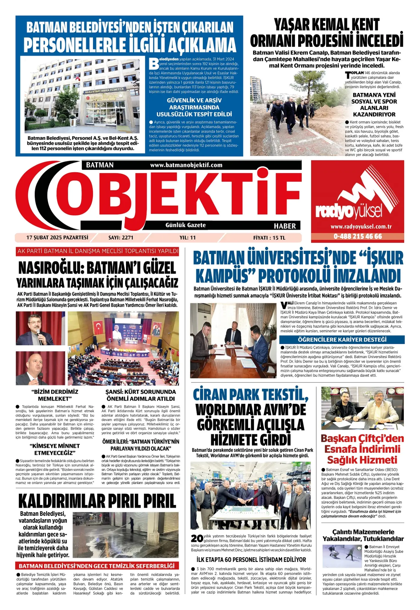 16.02.2025 tarihli sayı, 1. sayfa
