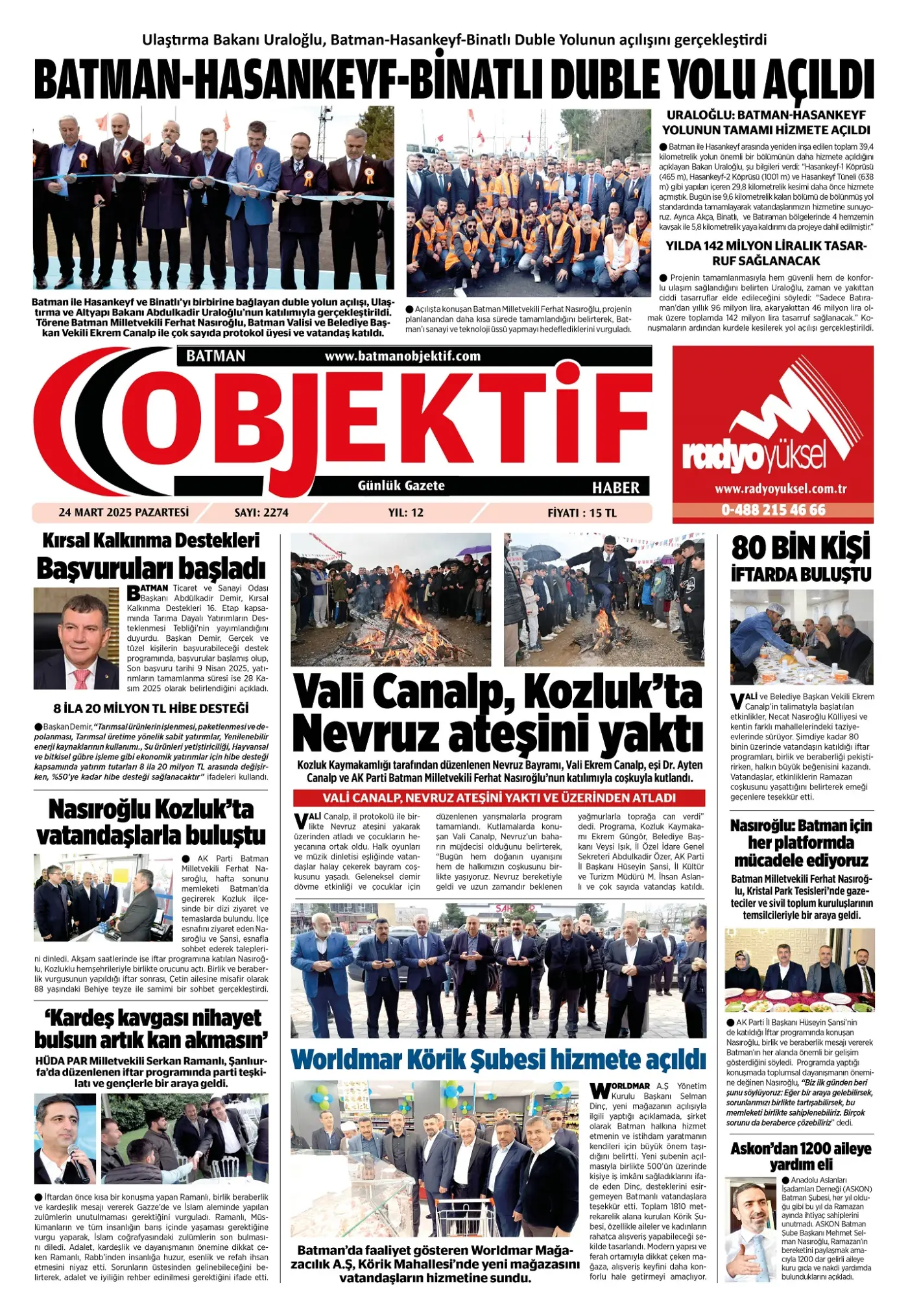 23.03.2025 tarihli sayı, 1. sayfa