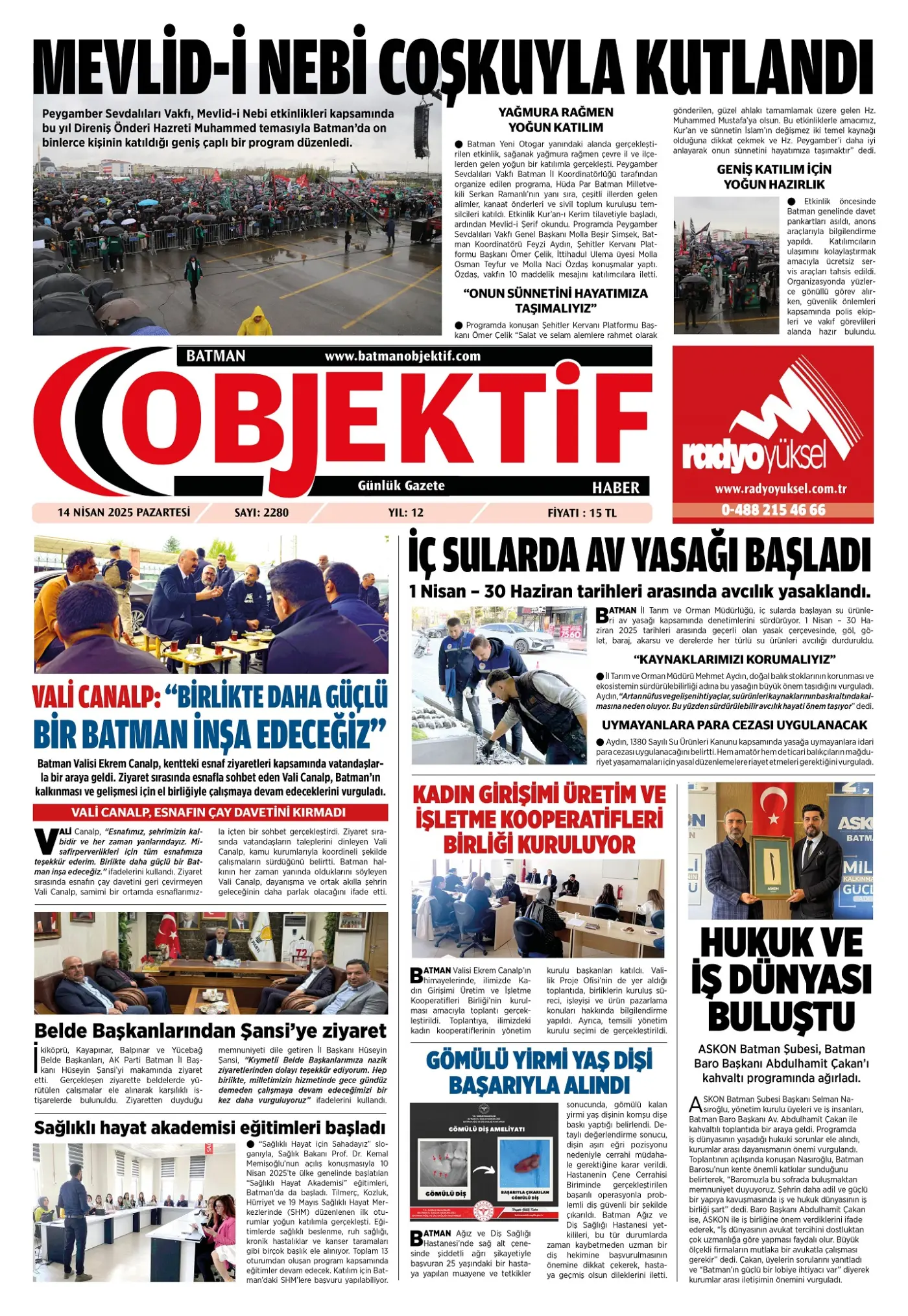 14.04.2025 tarihli sayı, 1. sayfa