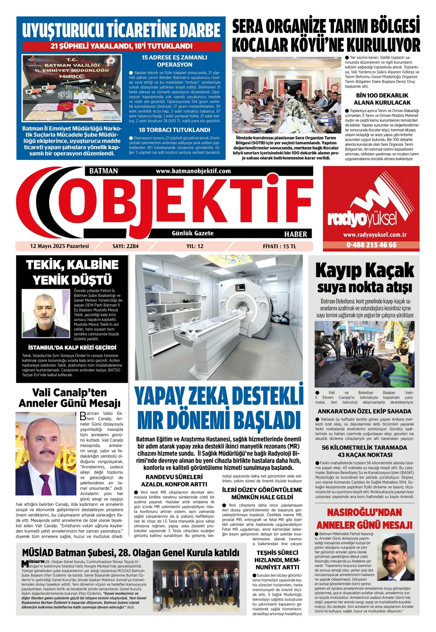 13.05.2025 tarihli sayı, 1. sayfa