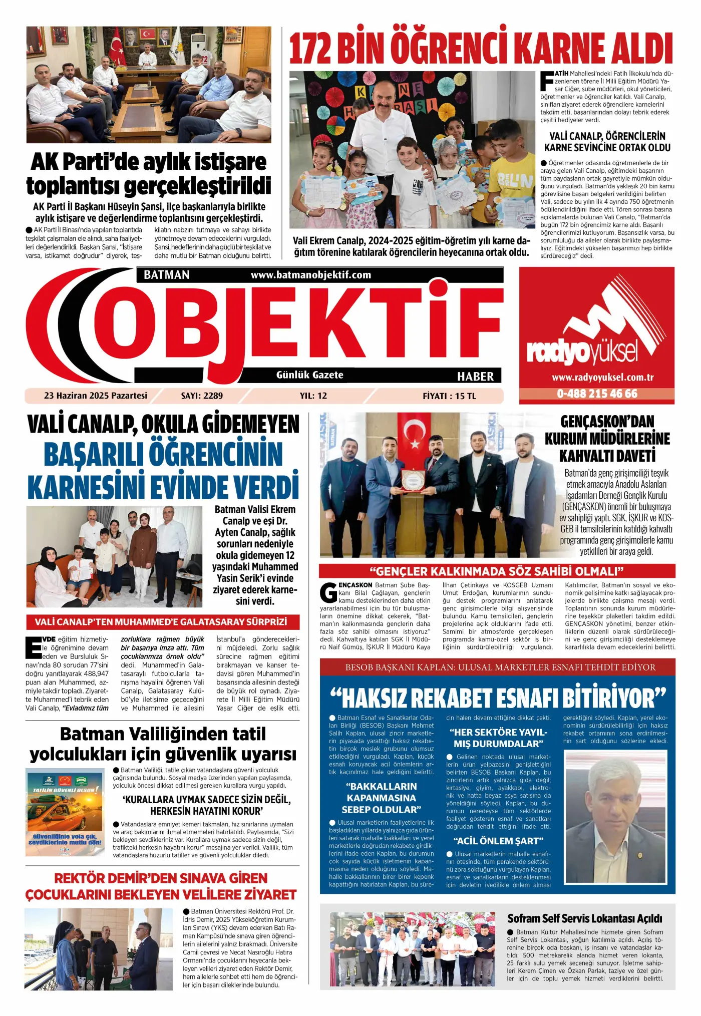 23.06.2025 tarihli sayı, 1. sayfa