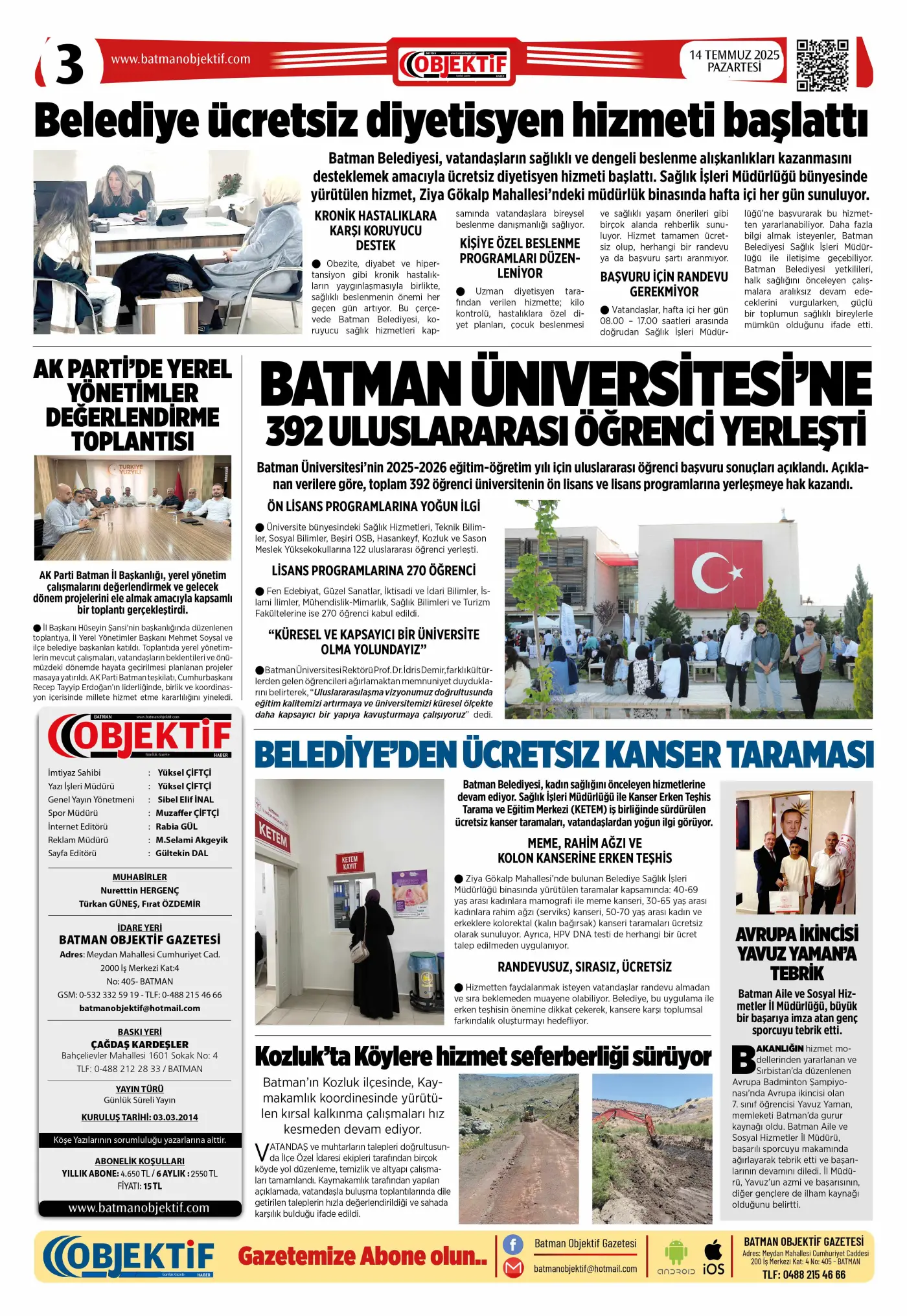 16.07.2025 tarihli sayı, 3. sayfa