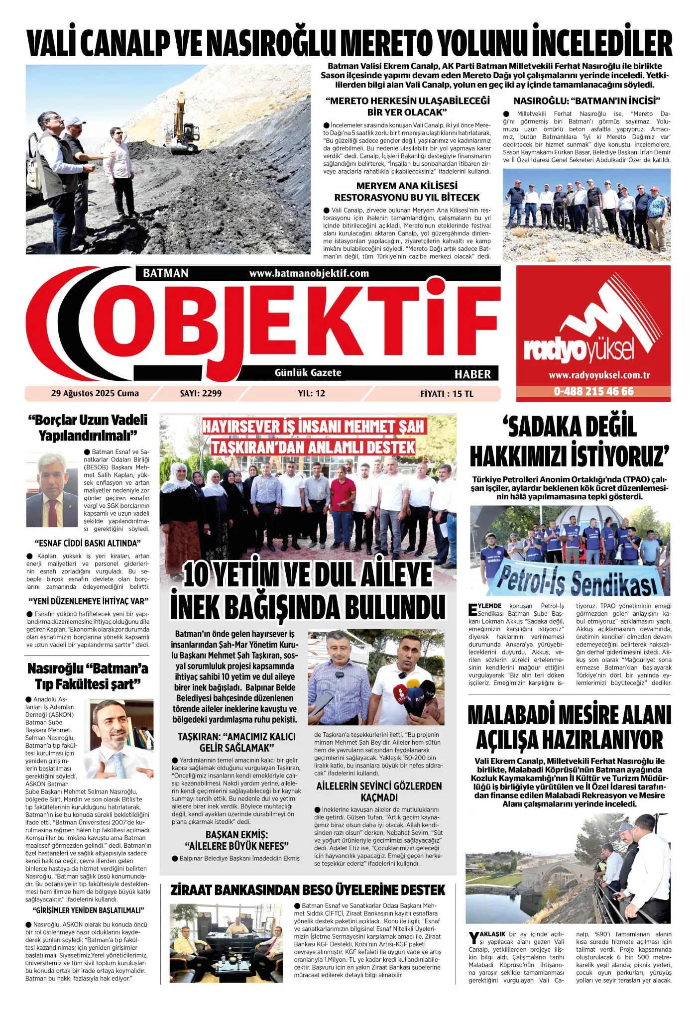 01.09.2025 tarihli sayı, 1. sayfa