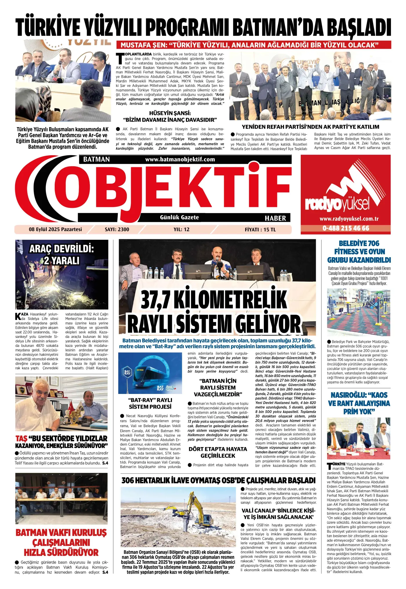 08.09.2025 tarihli sayı, 1. sayfa
