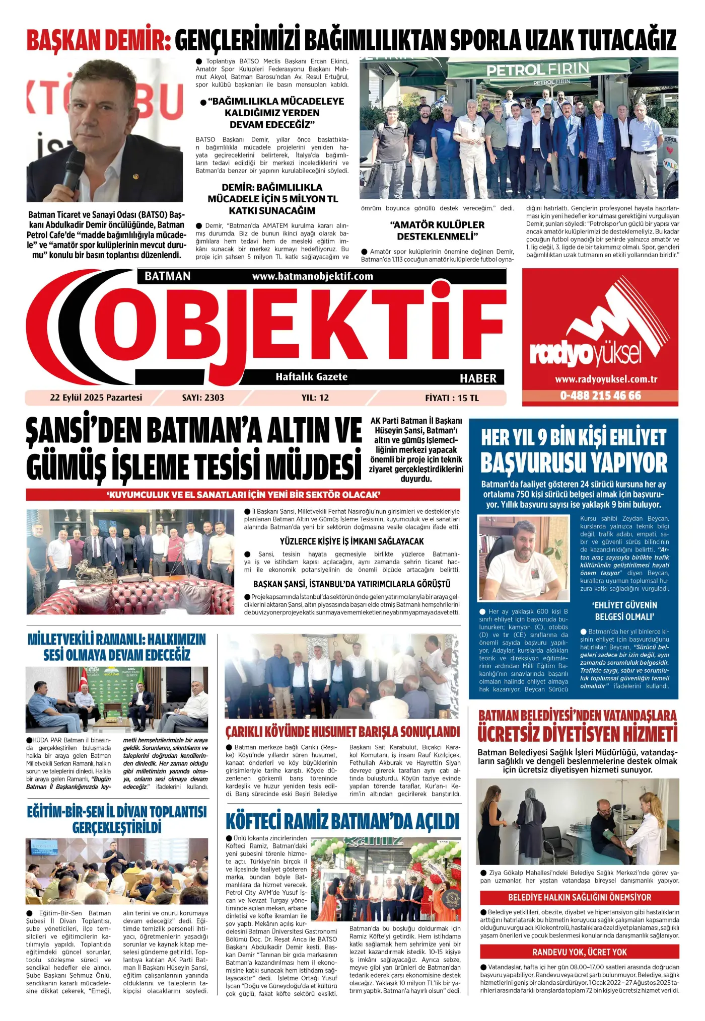 21.09.2025 tarihli sayı, 1. sayfa