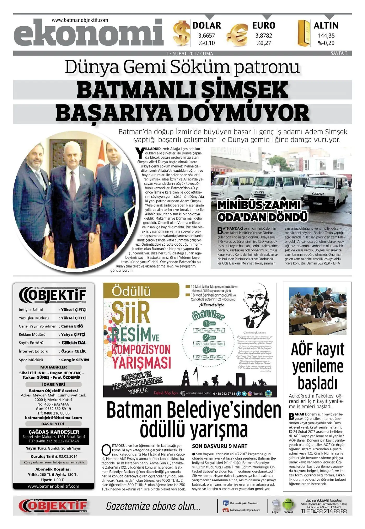 17.02.2017 tarihli sayı, 3. sayfa