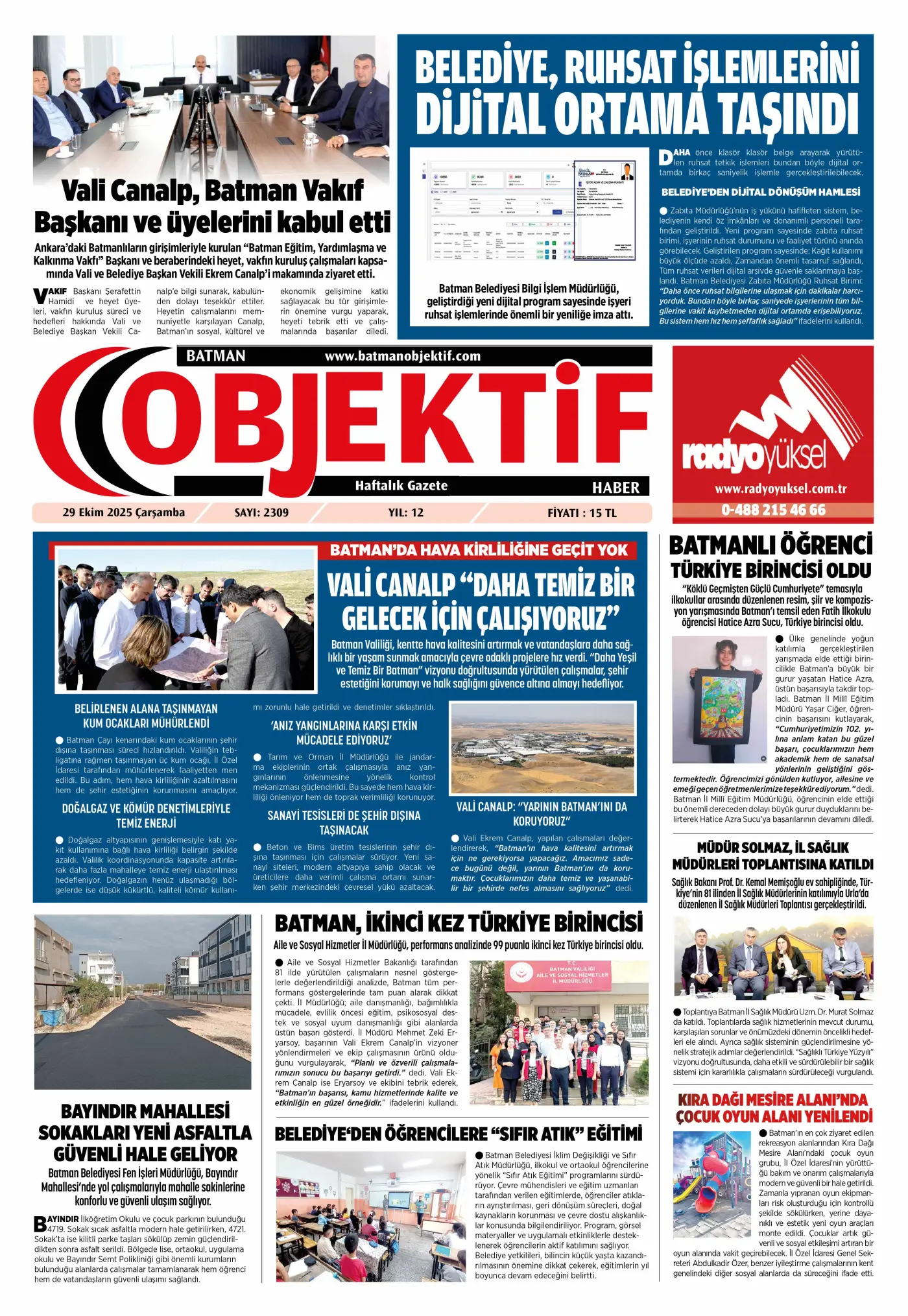31.10.2025 tarihli sayı, 1. sayfa