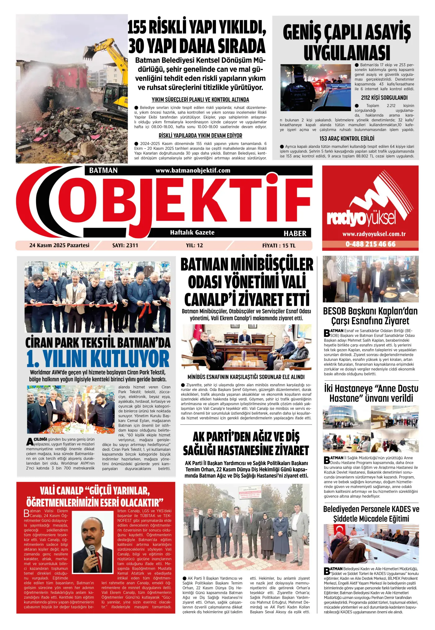25.11.2025 tarihli sayı, 1. sayfa