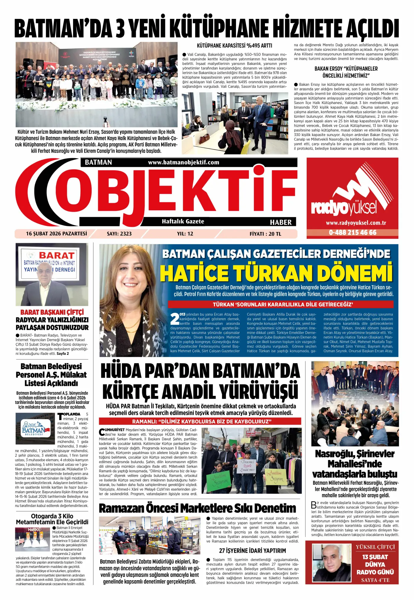 16.02.2026 tarihli sayı, 1. sayfa