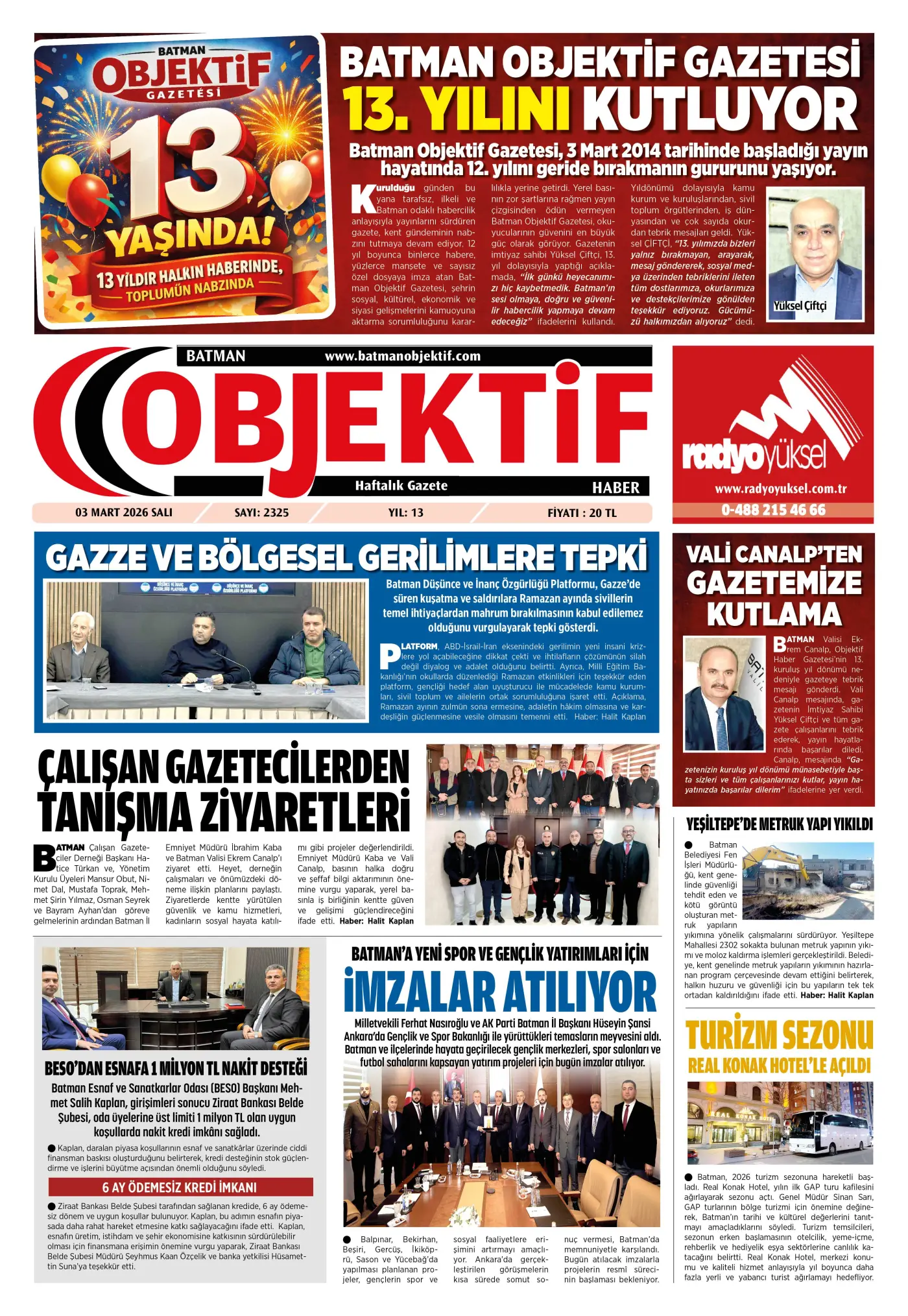 03.03.2026 tarihli sayı, 1. sayfa