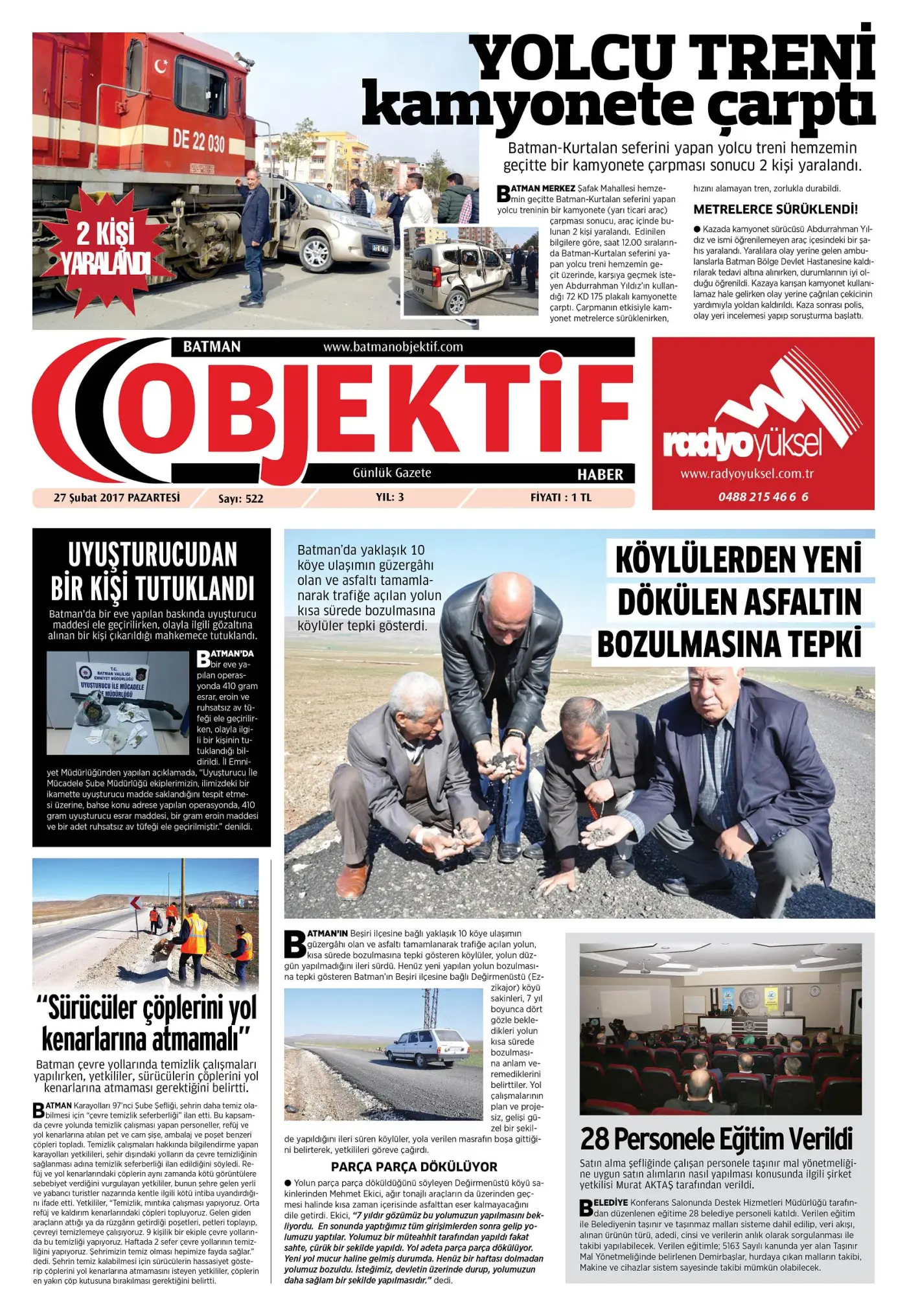 26.02.2017 tarihli sayı, 1. sayfa
