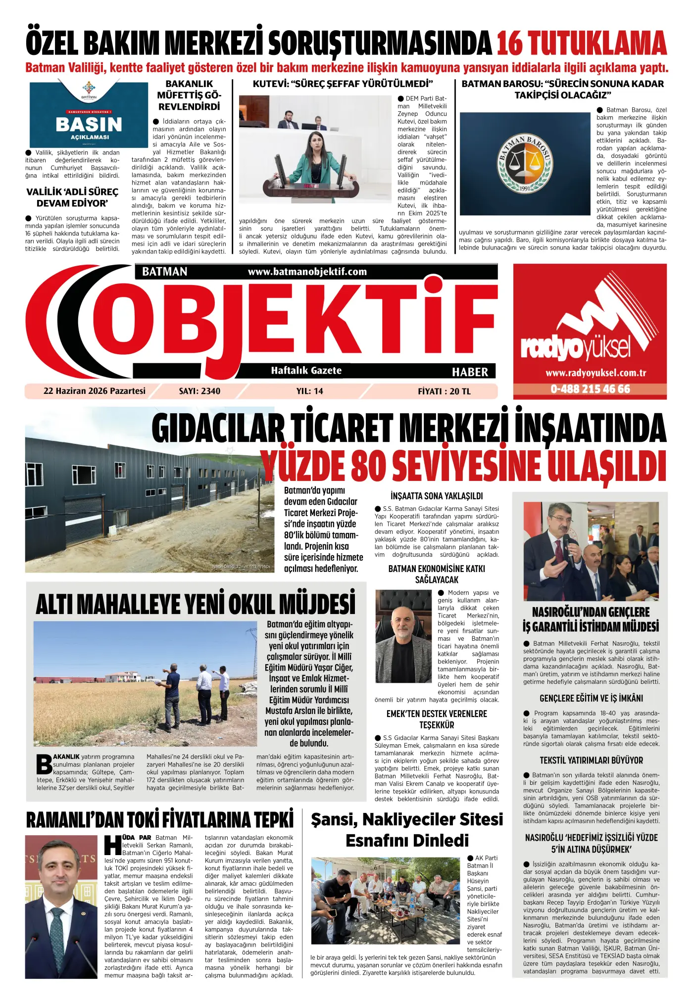 15.07.2026 tarihli sayı, 1. sayfa