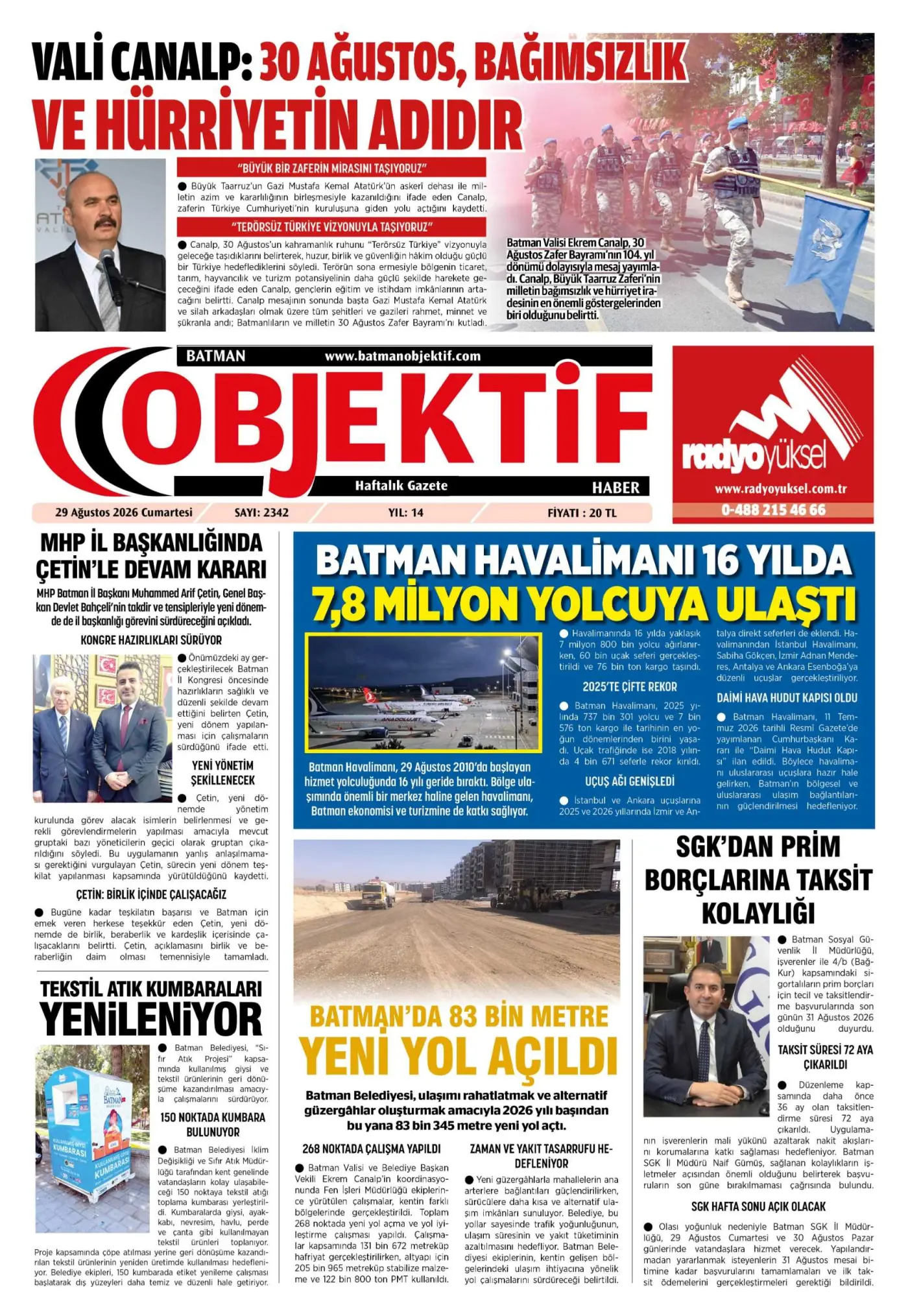 28.08.2026 tarihli sayı, 1. sayfa
