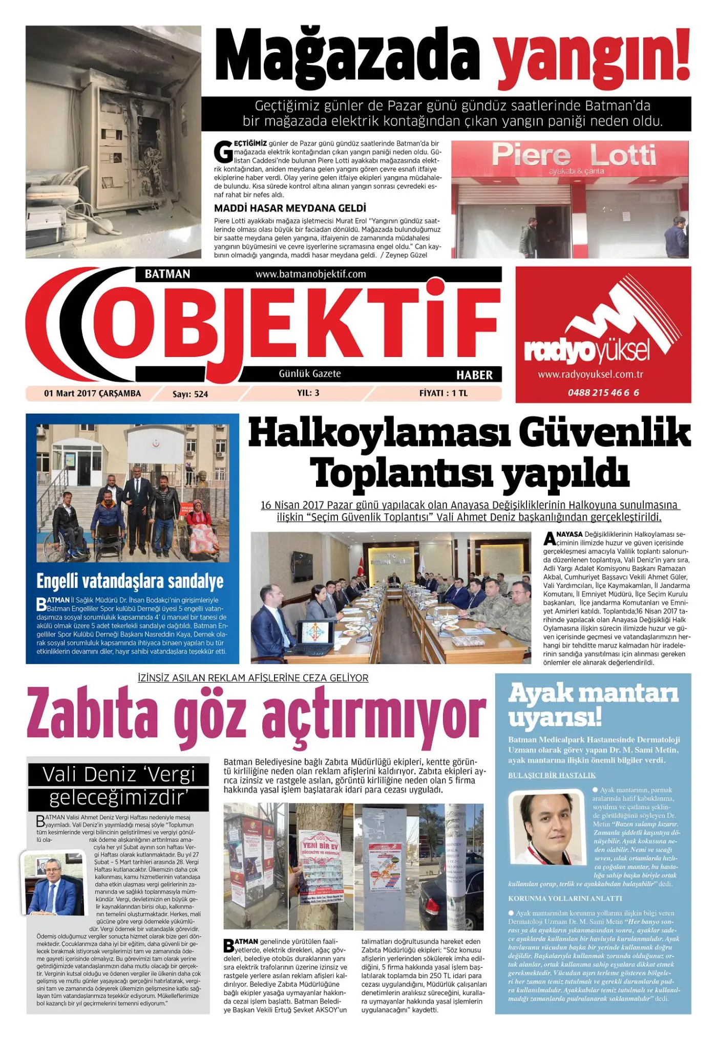 28.02.2017 tarihli sayı, 1. sayfa