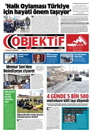 16.03.2017 tarihli sayı, 1. sayfa