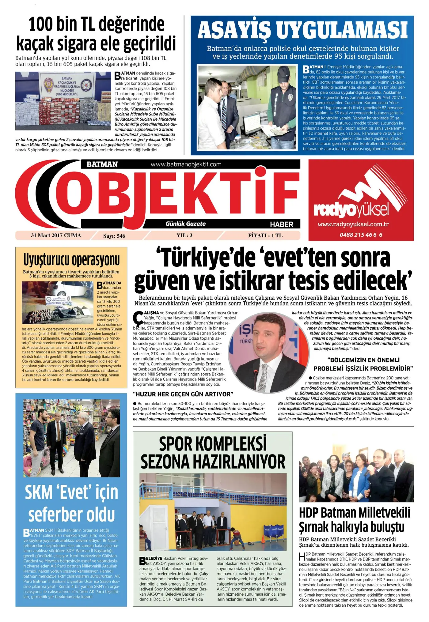 02.04.2017 tarihli sayı, 1. sayfa