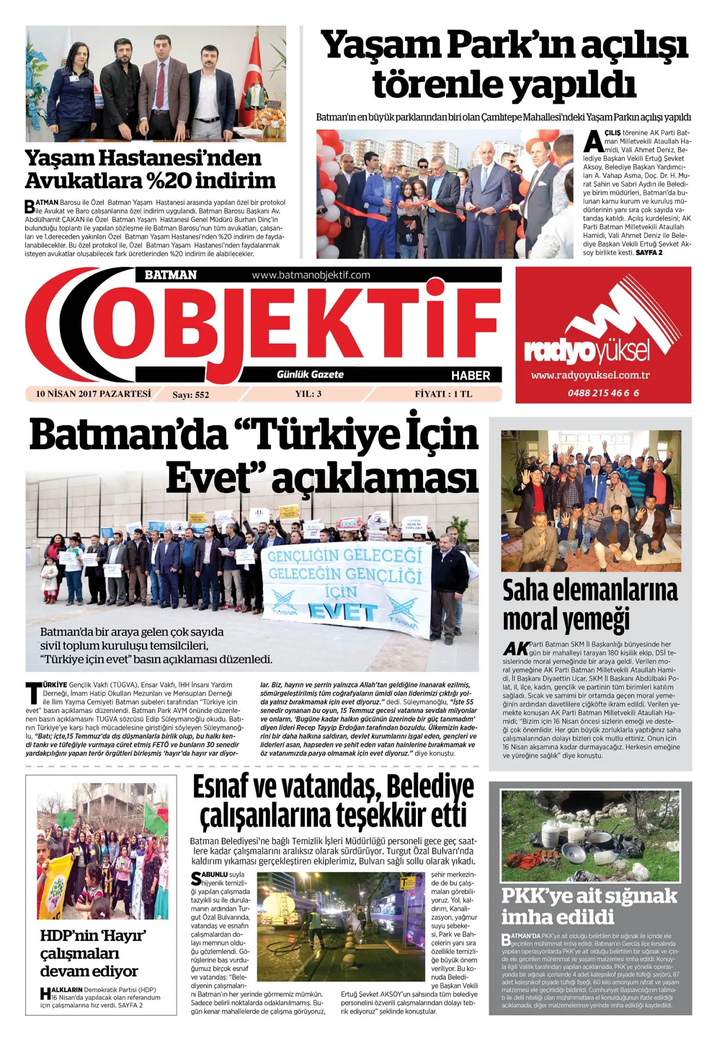 09.04.2017 tarihli sayı, 1. sayfa