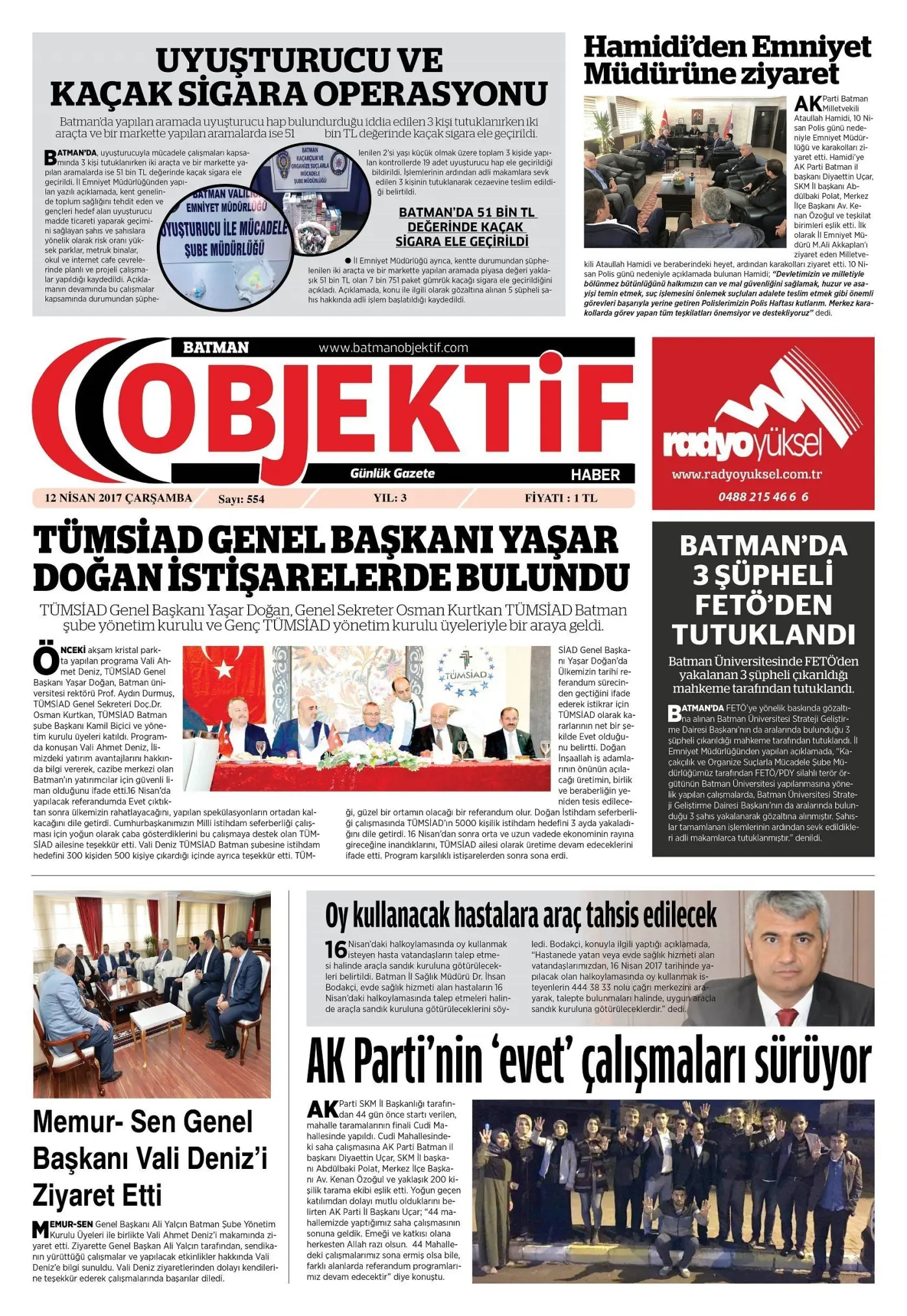 12.04.2017 tarihli sayı, 1. sayfa