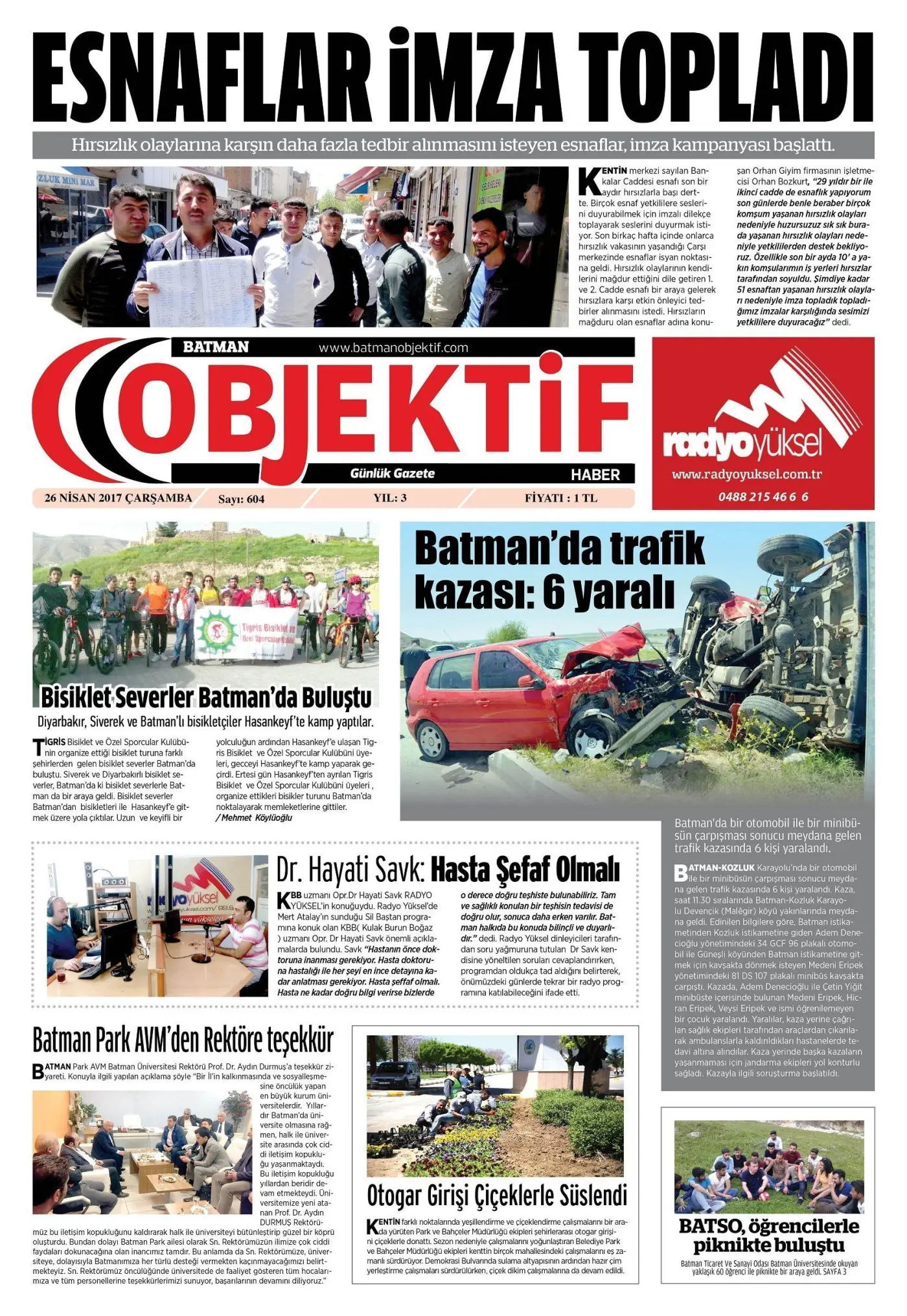 25.04.2017 tarihli sayı, 1. sayfa