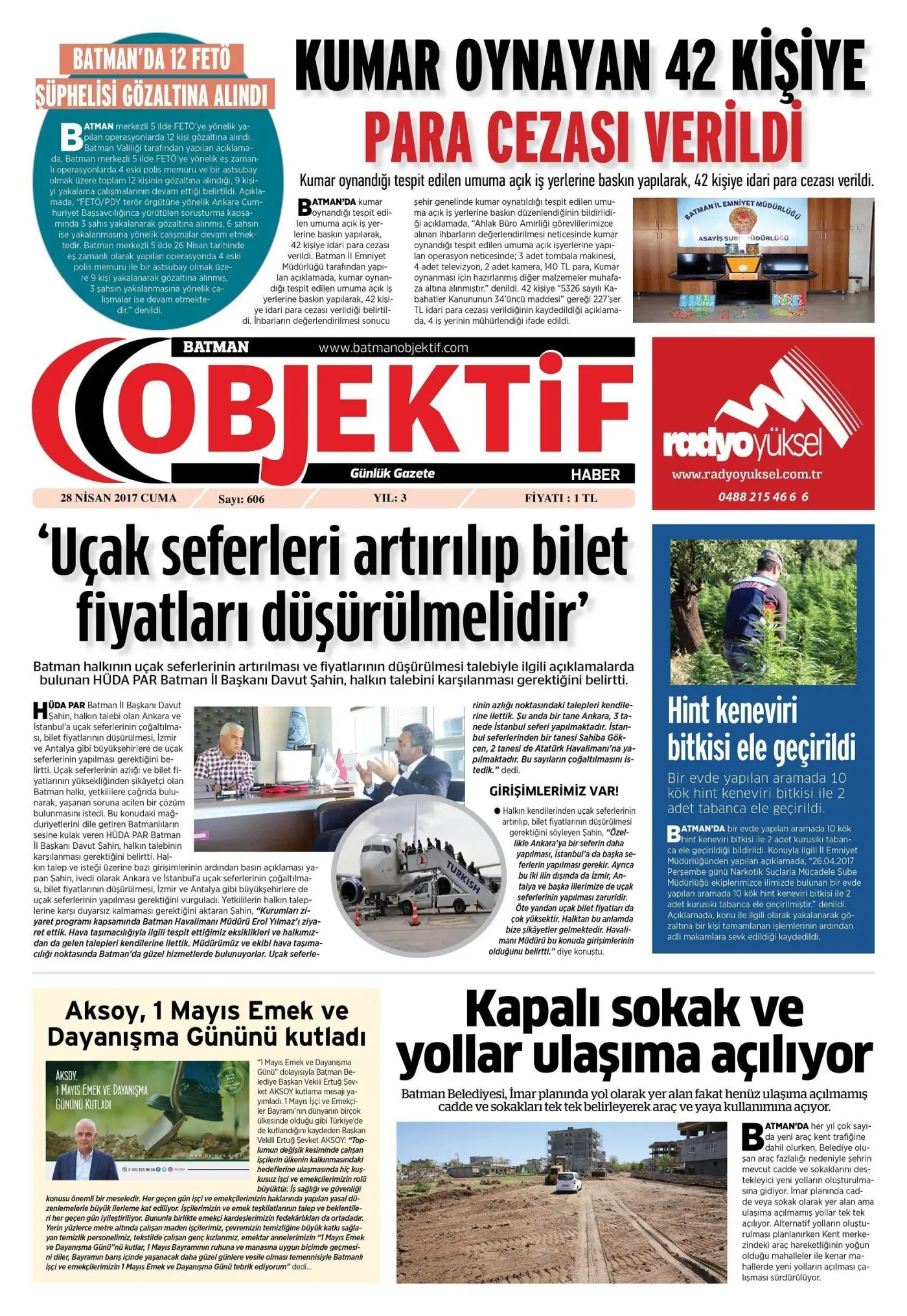 27.04.2017 tarihli sayı, 1. sayfa