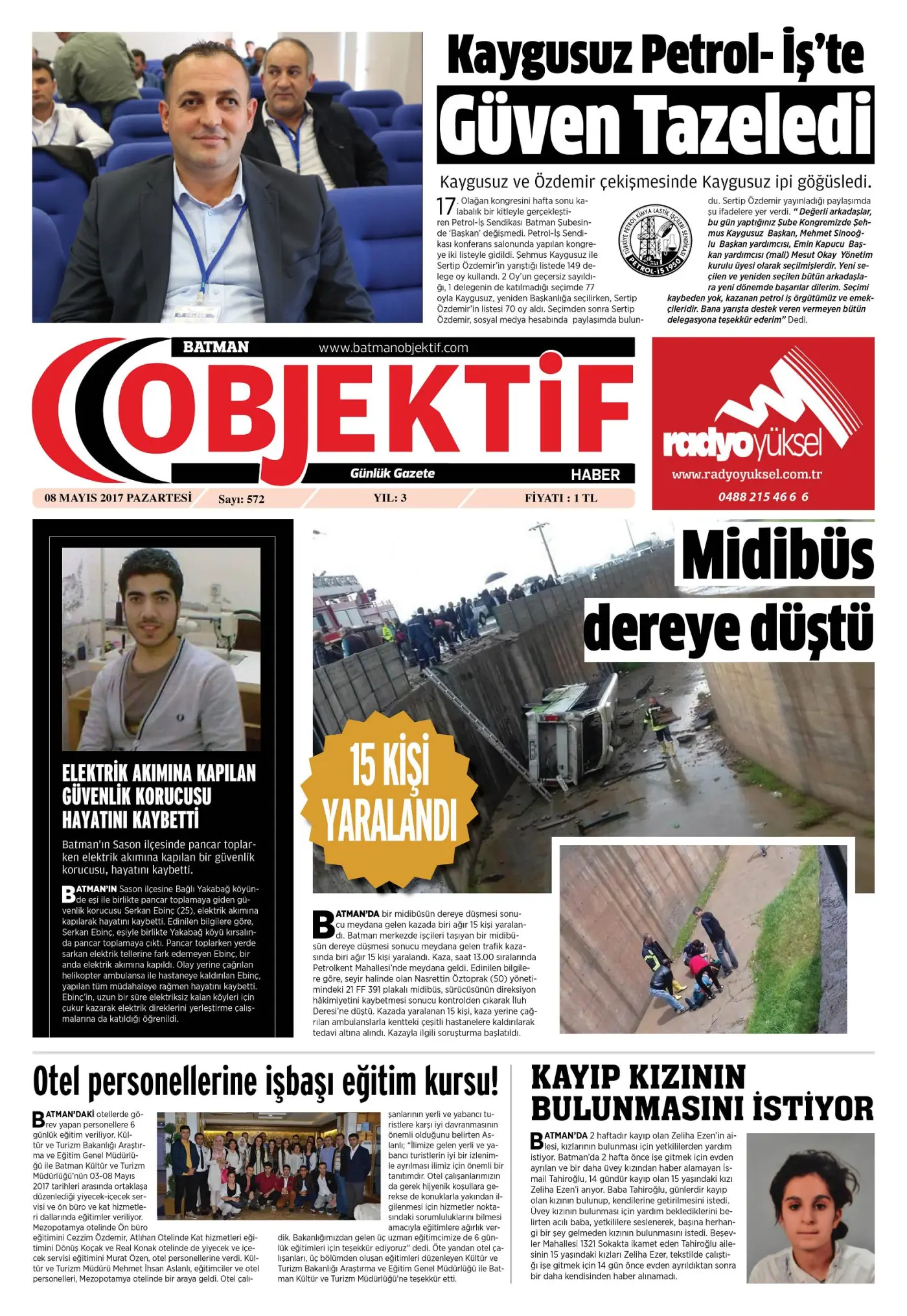 07.05.2017 tarihli sayı, 1. sayfa