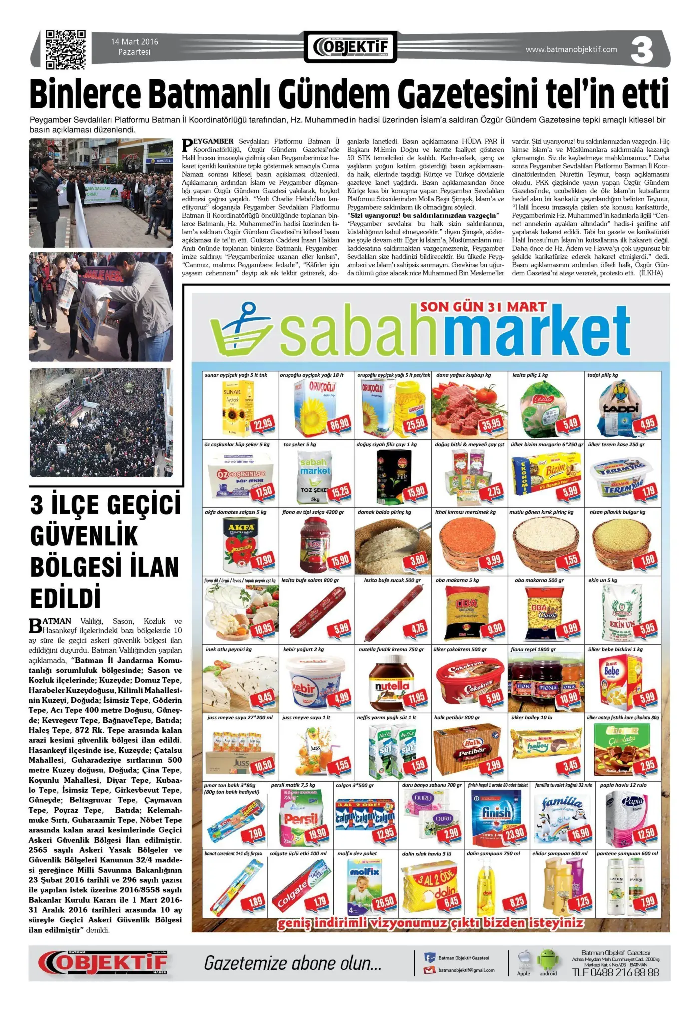 14.03.2016 tarihli sayı, 3. sayfa