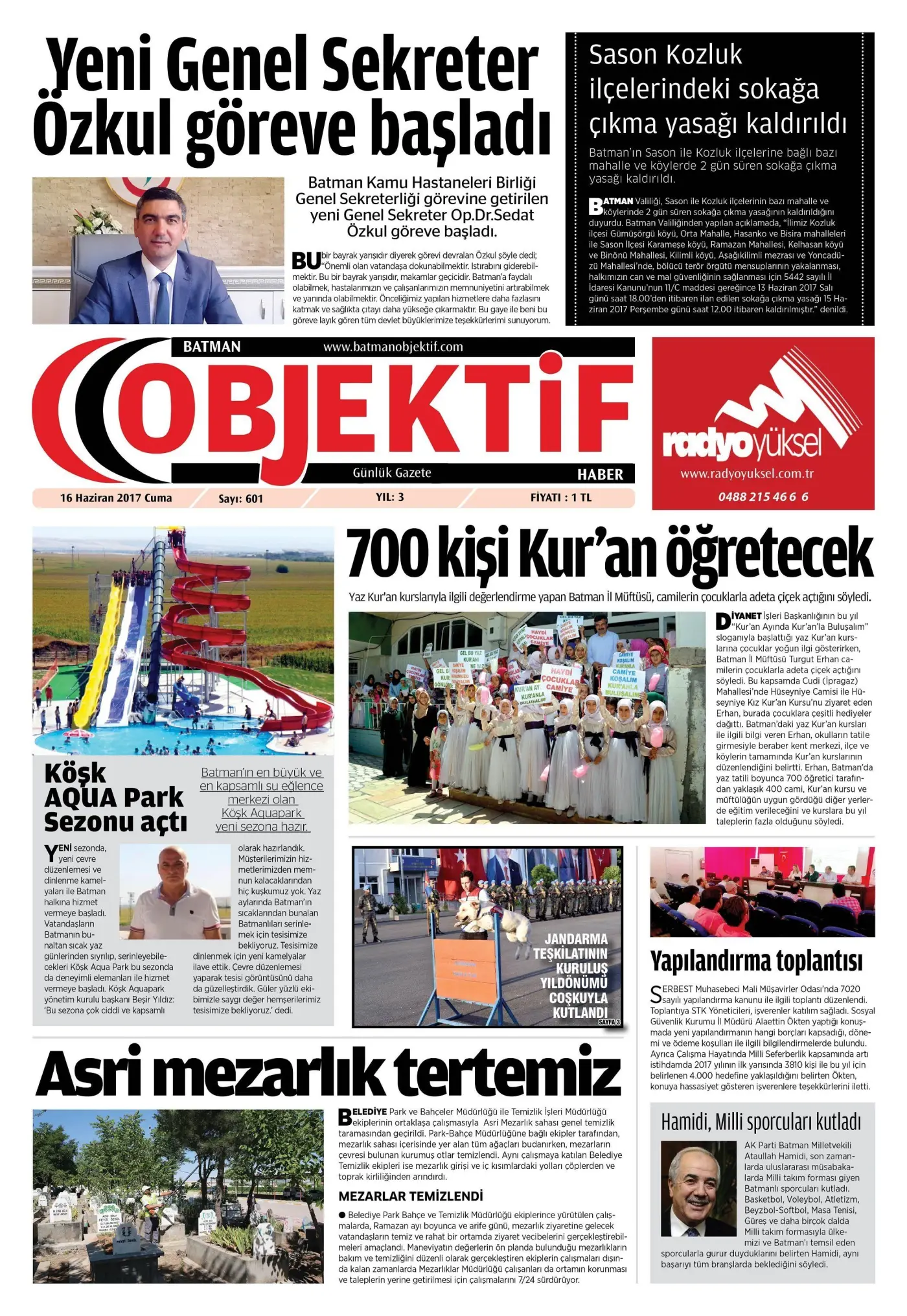 15.06.2017 tarihli sayı, 1. sayfa