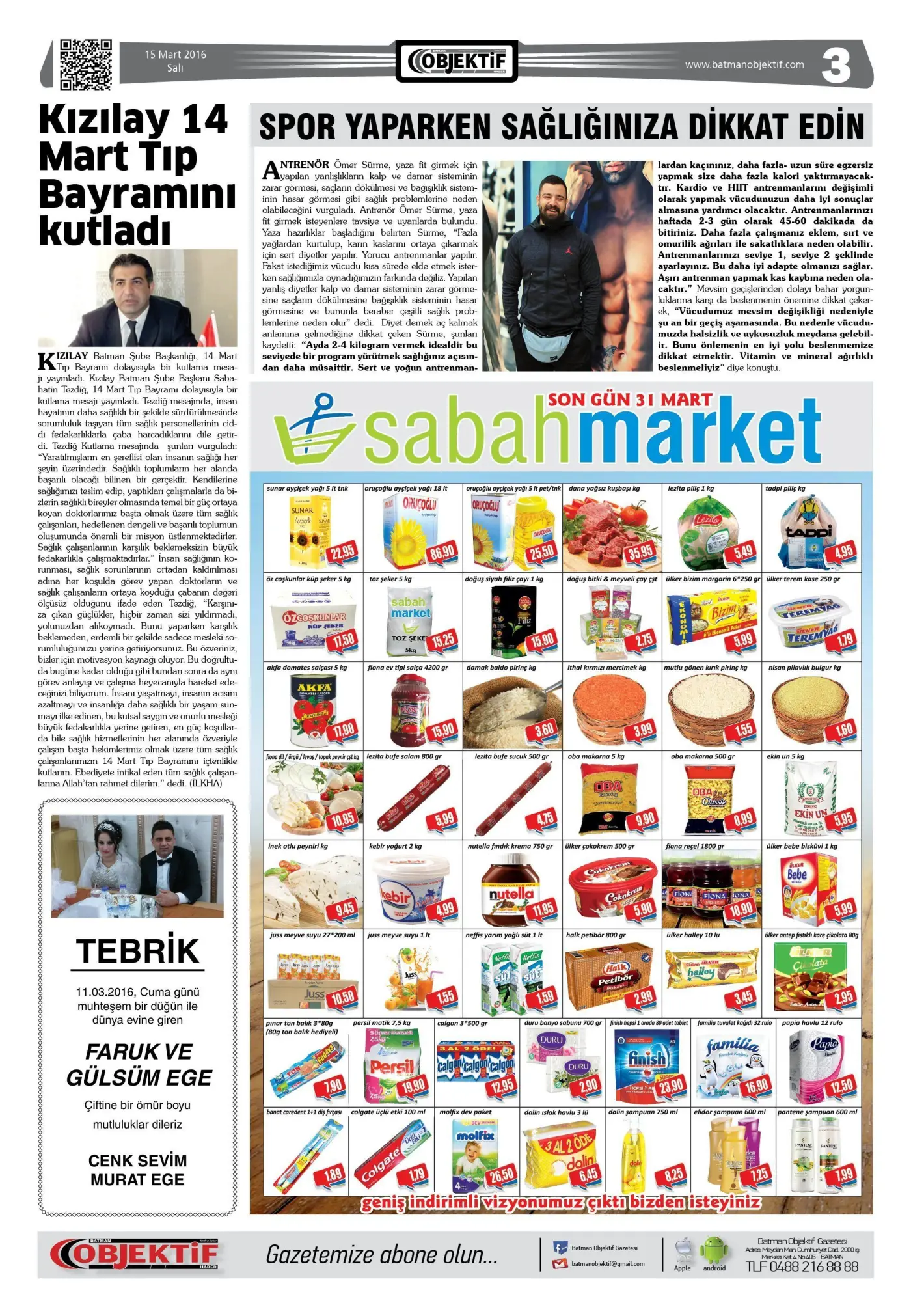 15.03.2016 tarihli sayı, 3. sayfa