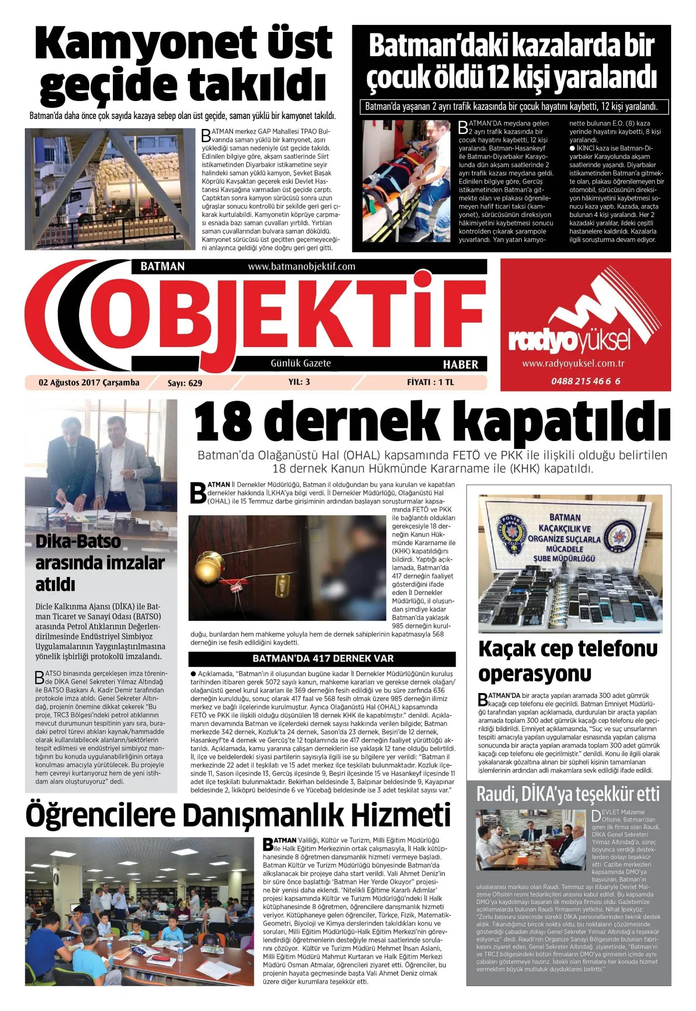 02.08.2017 tarihli sayı, 1. sayfa