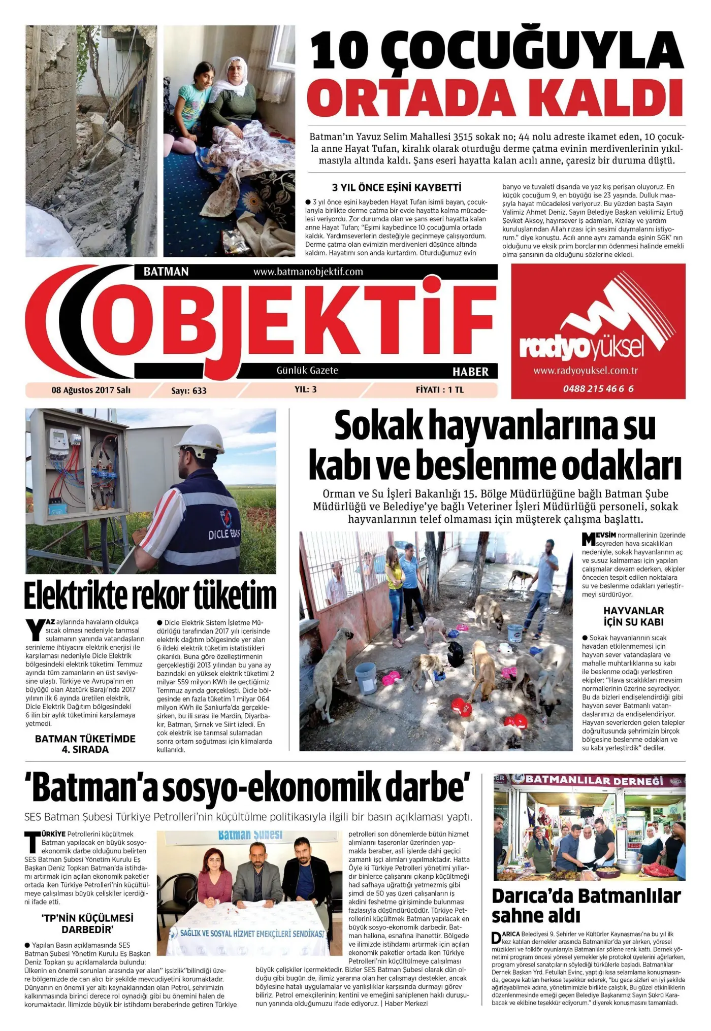 08.08.2017 tarihli sayı, 1. sayfa