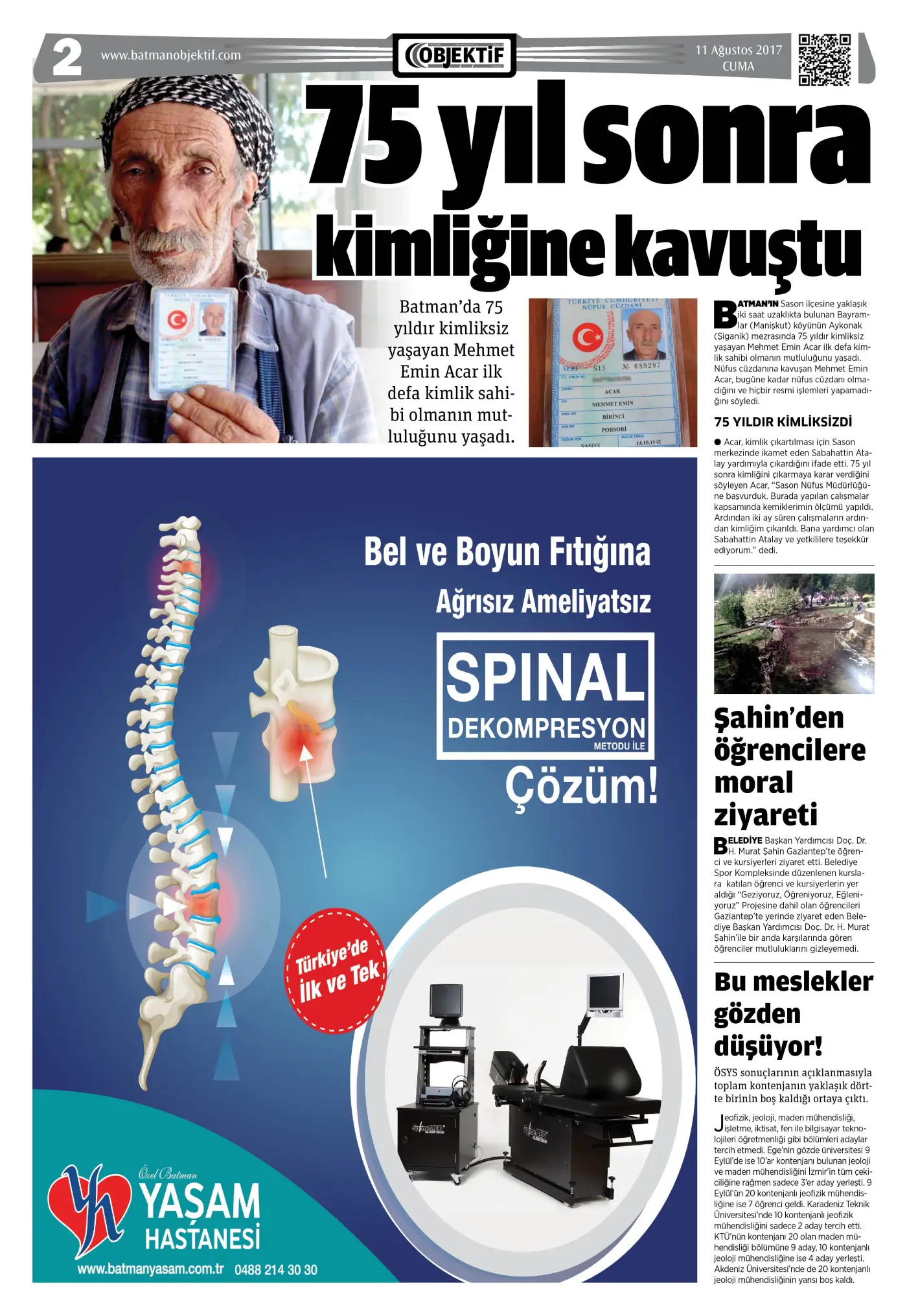 11.08.2017 tarihli sayı, 2. sayfa