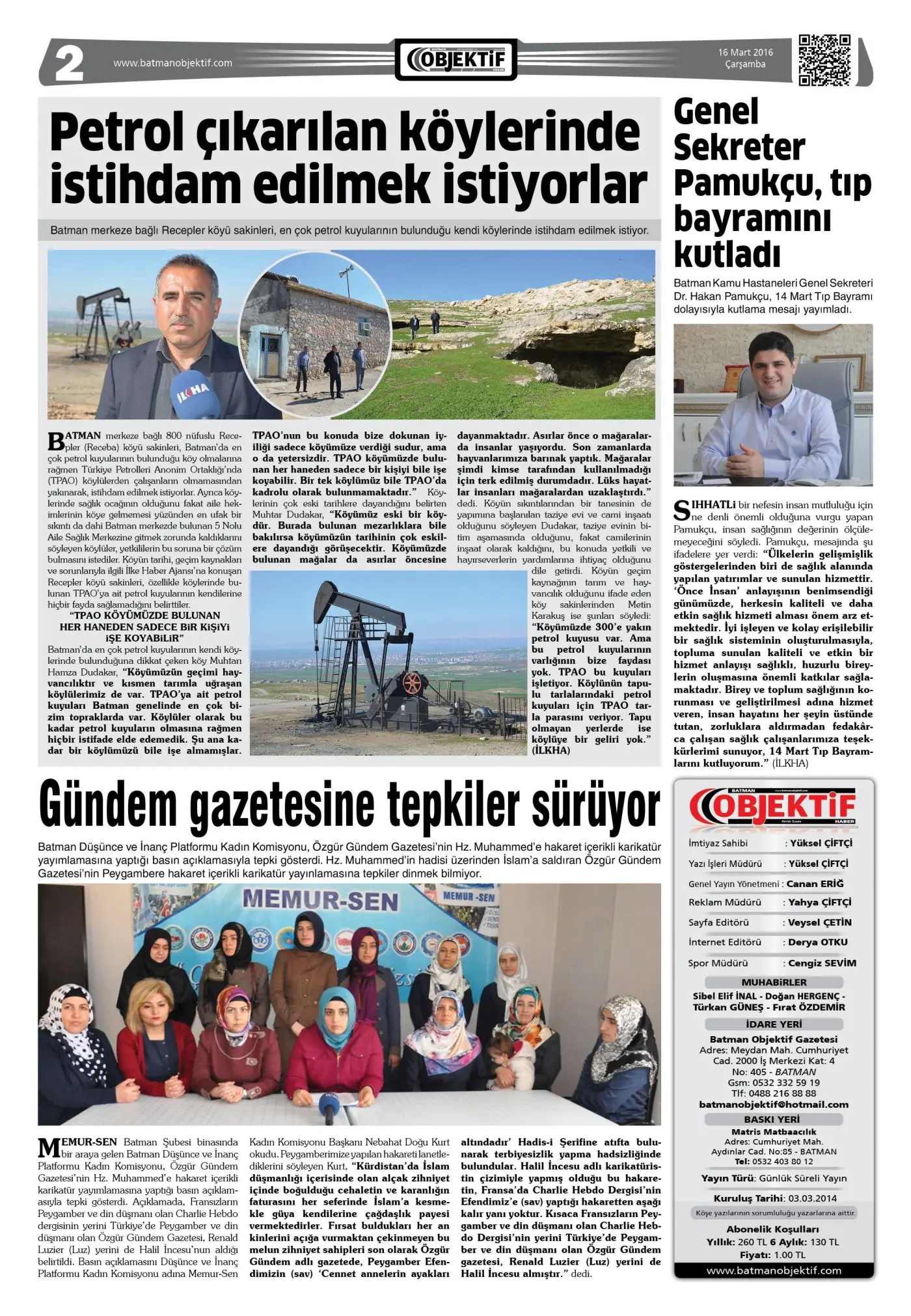 16.03.2016 tarihli sayı, 2. sayfa
