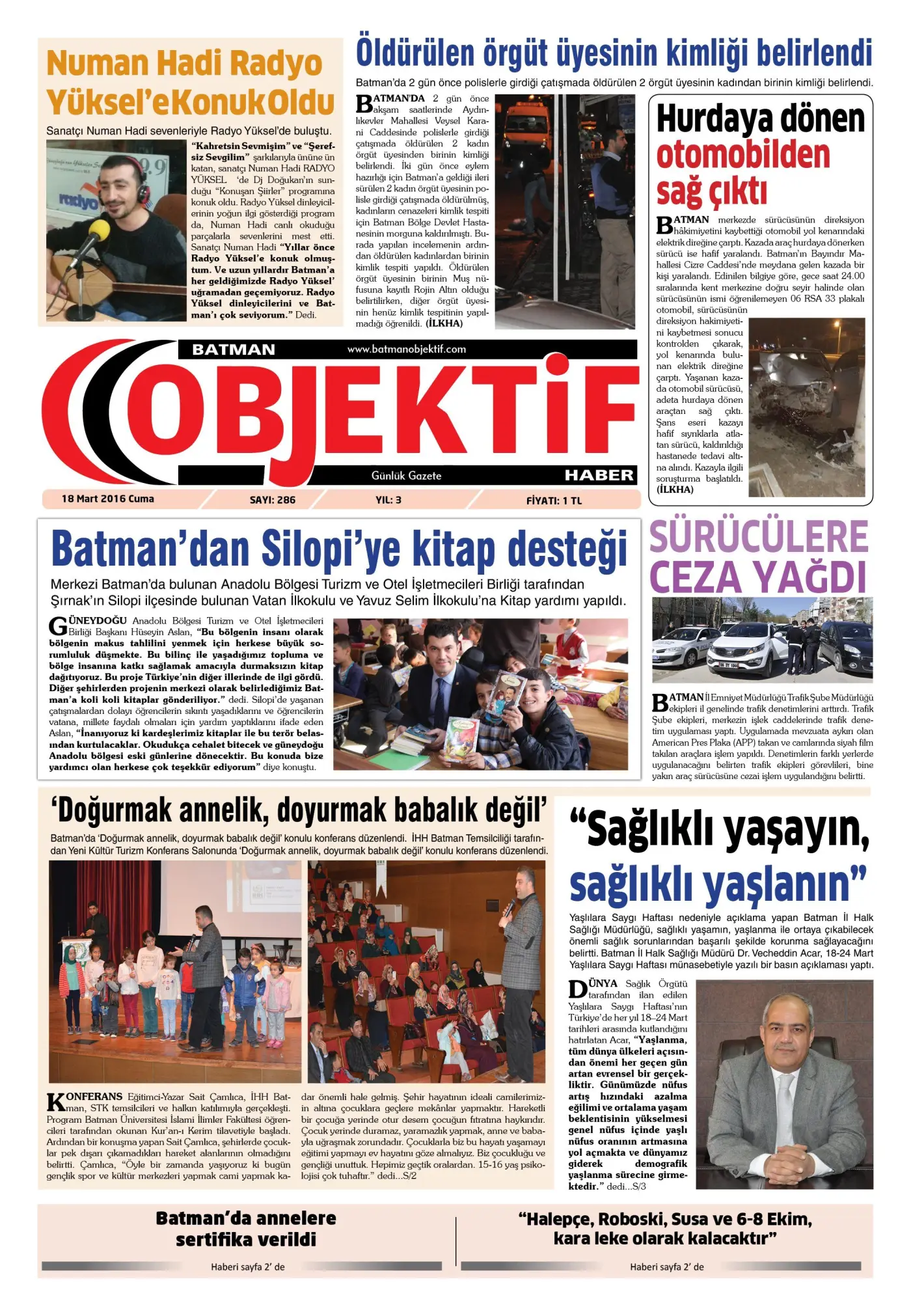 17.03.2016 tarihli sayı, 1. sayfa
