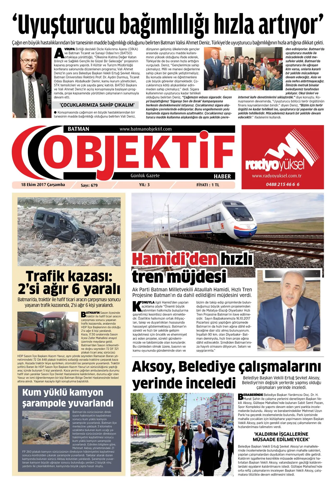 18.10.2017 tarihli sayı, 1. sayfa